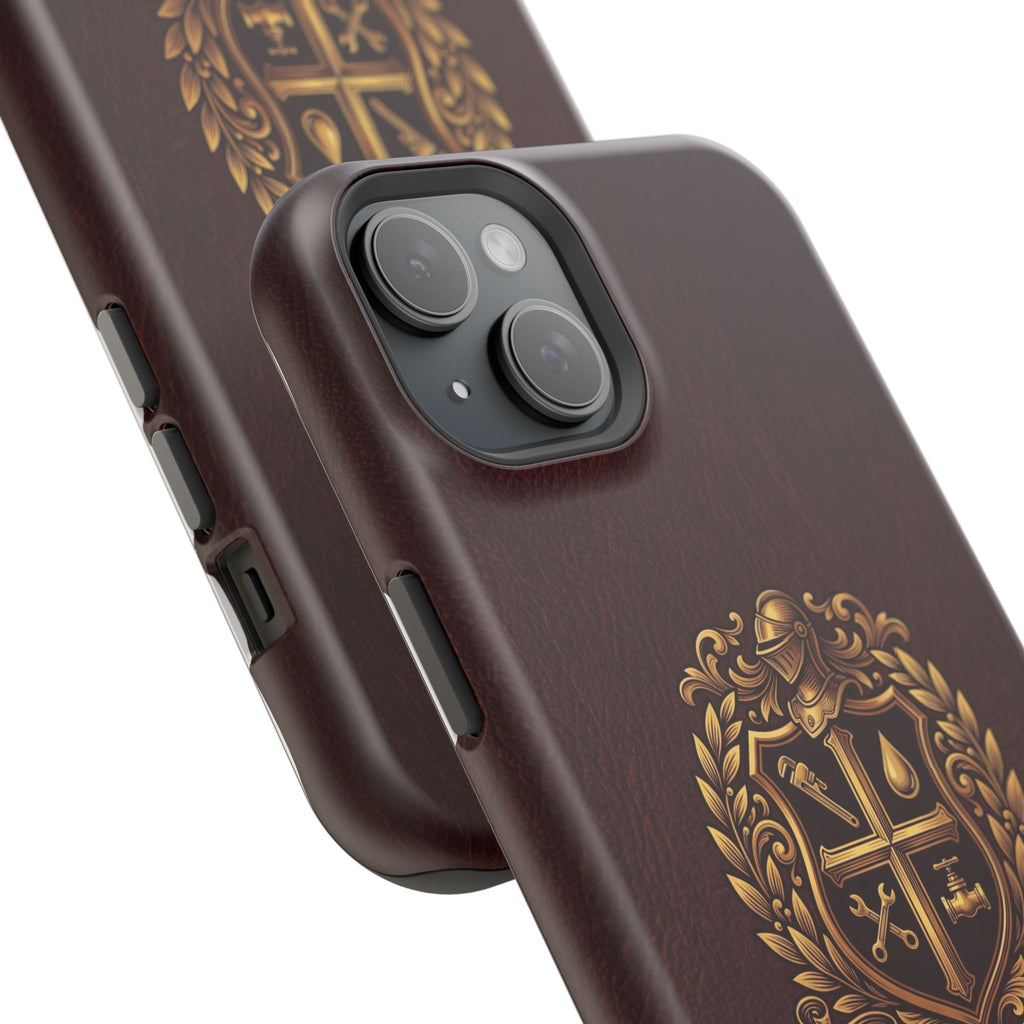 Plumber Crest Phone Case — Heraldic Shield Design Wireless Charging Cover