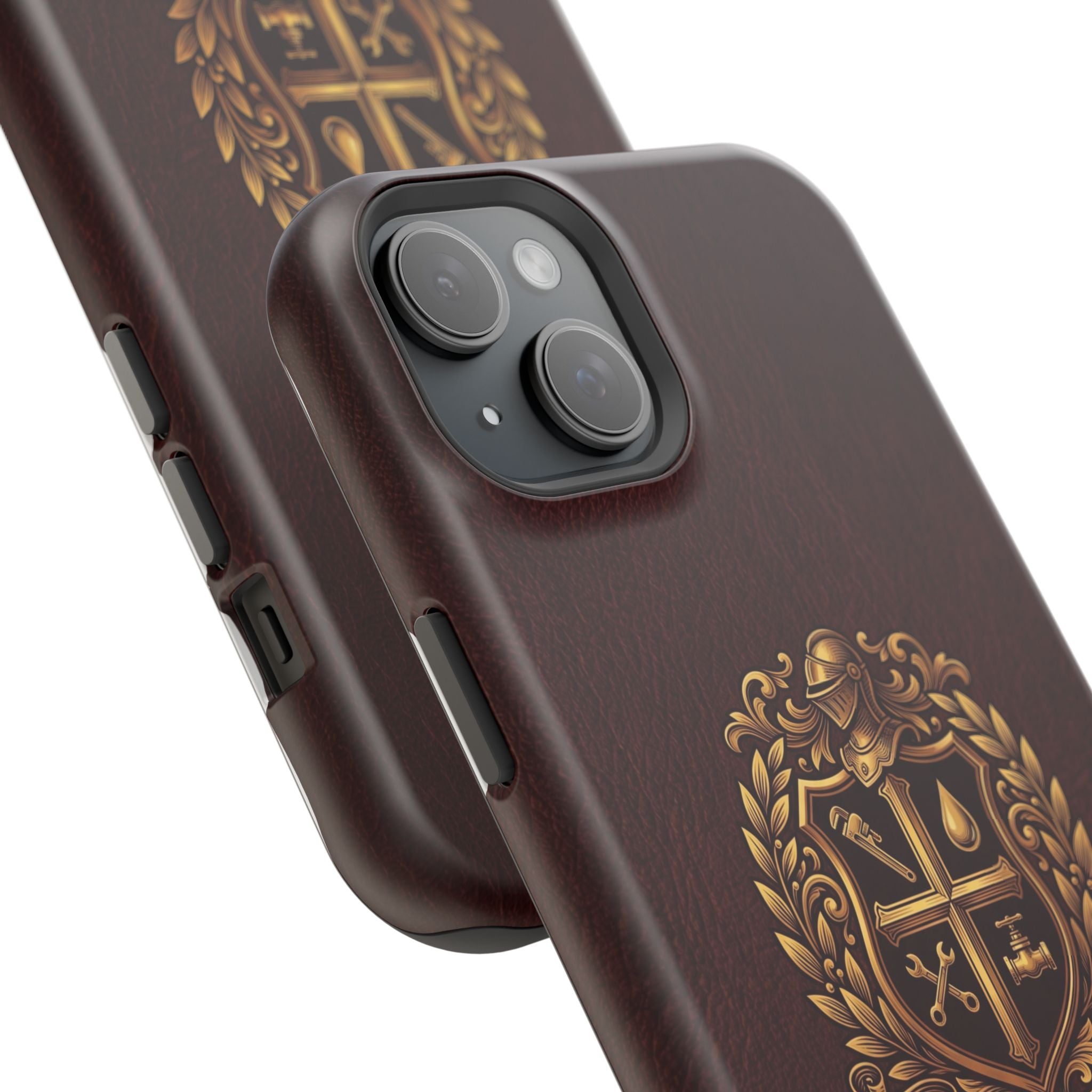 Plumber Crest Phone Case — Heraldic Shield Design Wireless Charging Cover