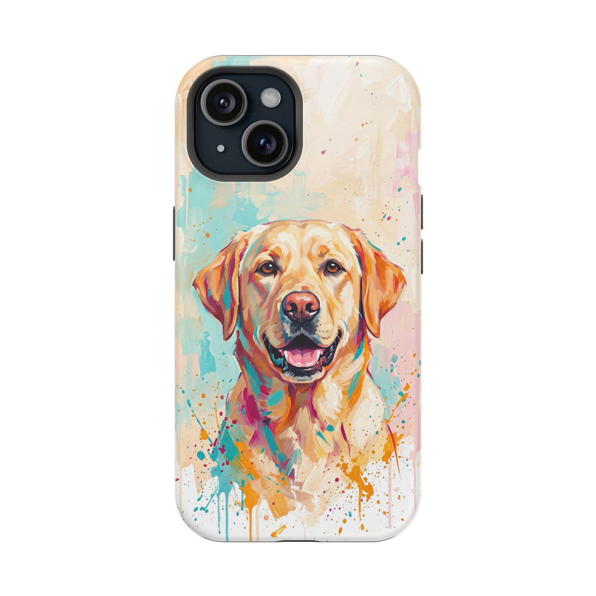 Yellow Labrador Colour Splash Phone Case — Tough Magnetic Case with Wireless Charging