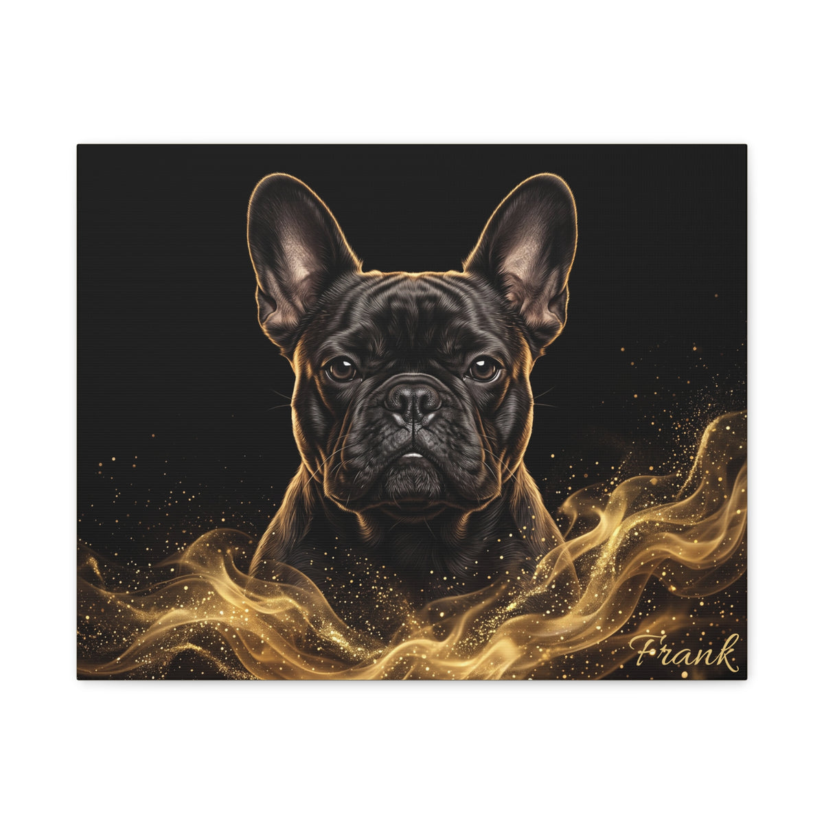 French Bulldog Personalized Canvas | Golden Smoke Wall Art