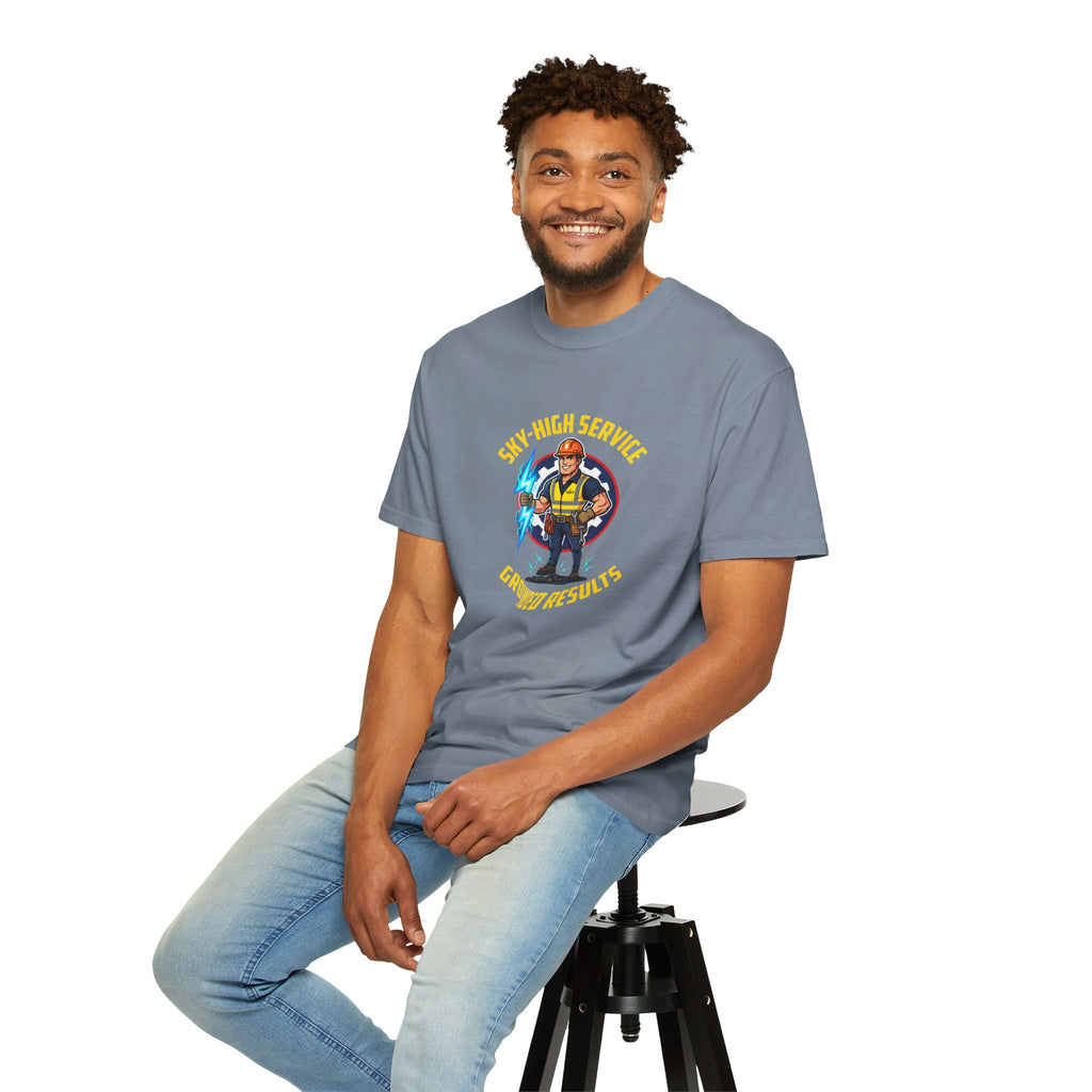 Sky-High Service Grounded Results Electrician T-Shirt