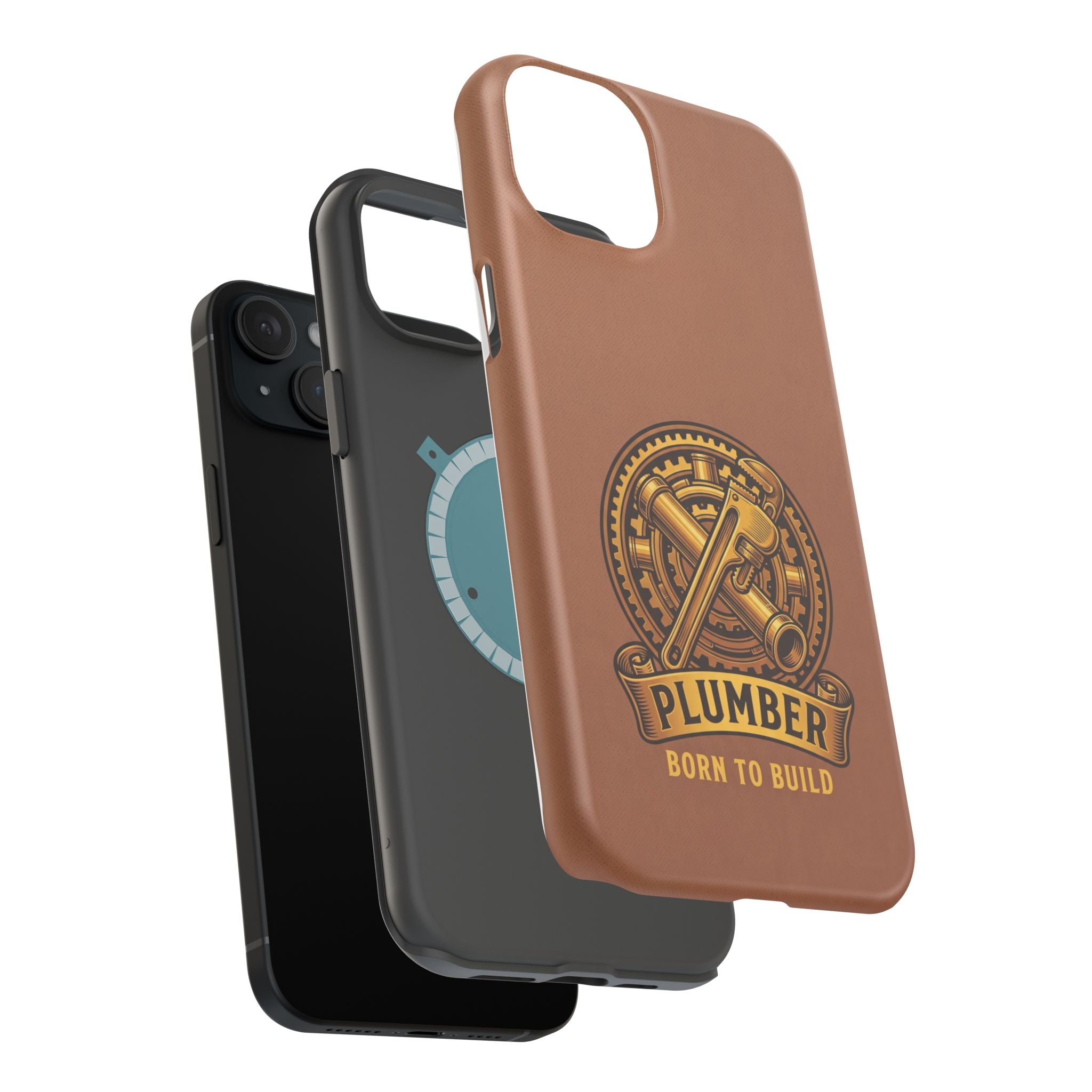 Plumber Born to Build Phone Case — Badge Wireless Charging Cover