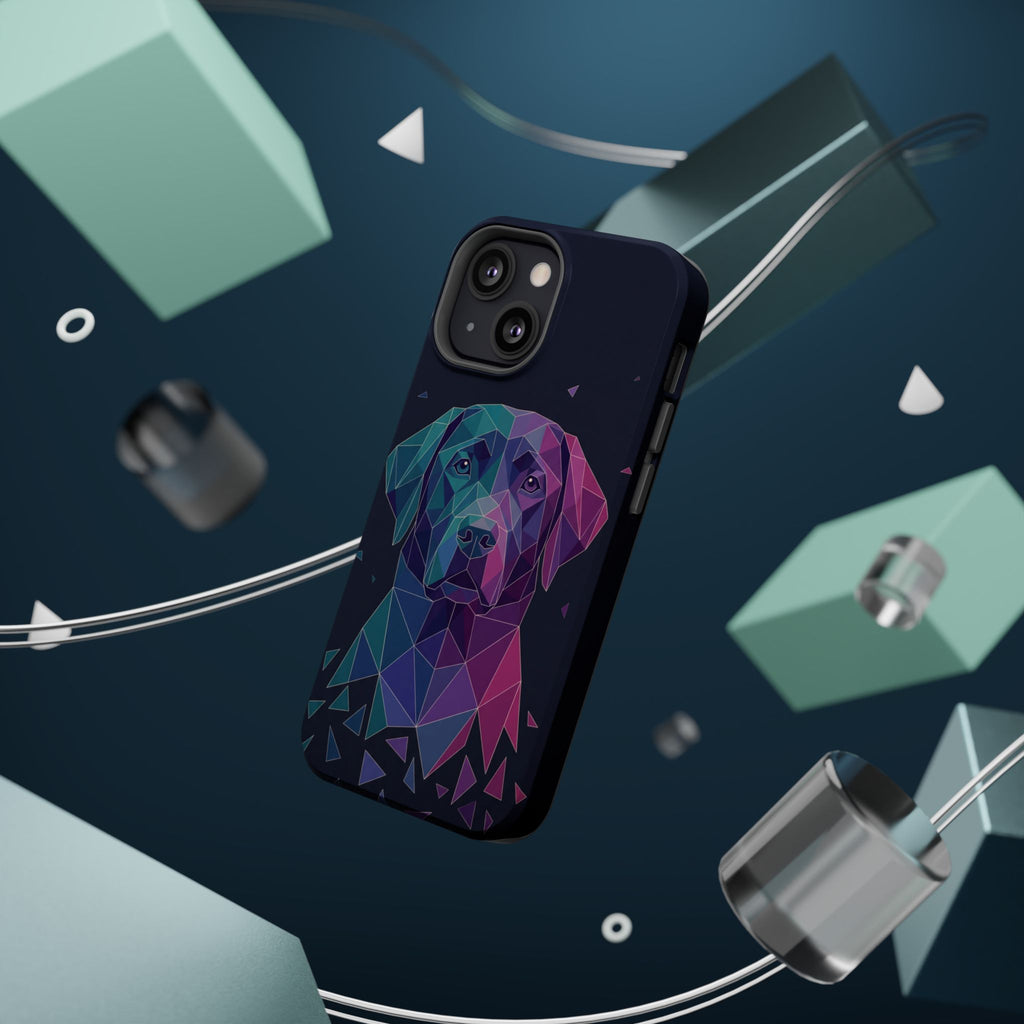 Geometric Labrador Phone Case — Tough Magnetic Case with Wireless Charging