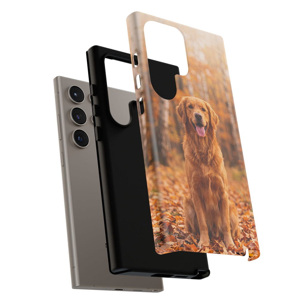 Golden Retriever Autumn Forest Phone Case | Happy Dog in Fall Foliage | Samsung & iPhone