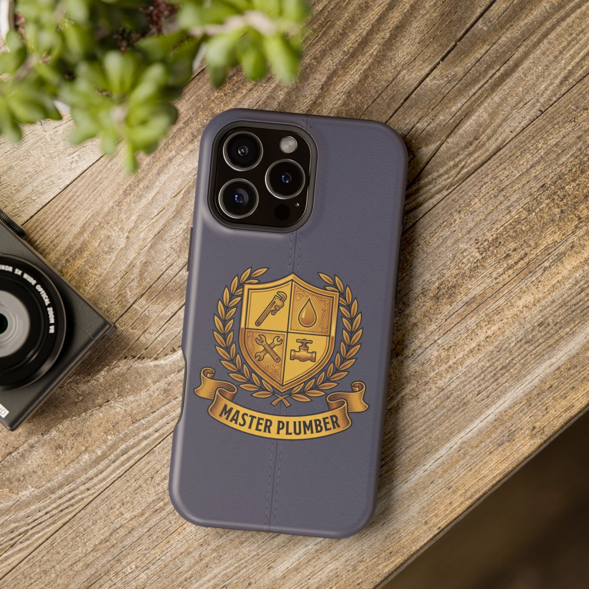 Master Plumber Crest Phone Case — Heraldic Shield Wireless Charging Cover