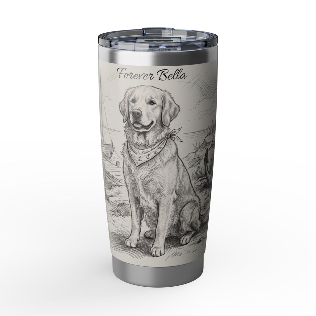 Golden Retriever Tumbler Personalized – 20 oz Stainless Steel Travel Mug with Custom Name, Autumn Leaves Design