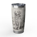 Golden Retriever Tumbler Personalized – 20 oz Stainless Steel Travel Mug with Custom Name, Autumn Leaves Design