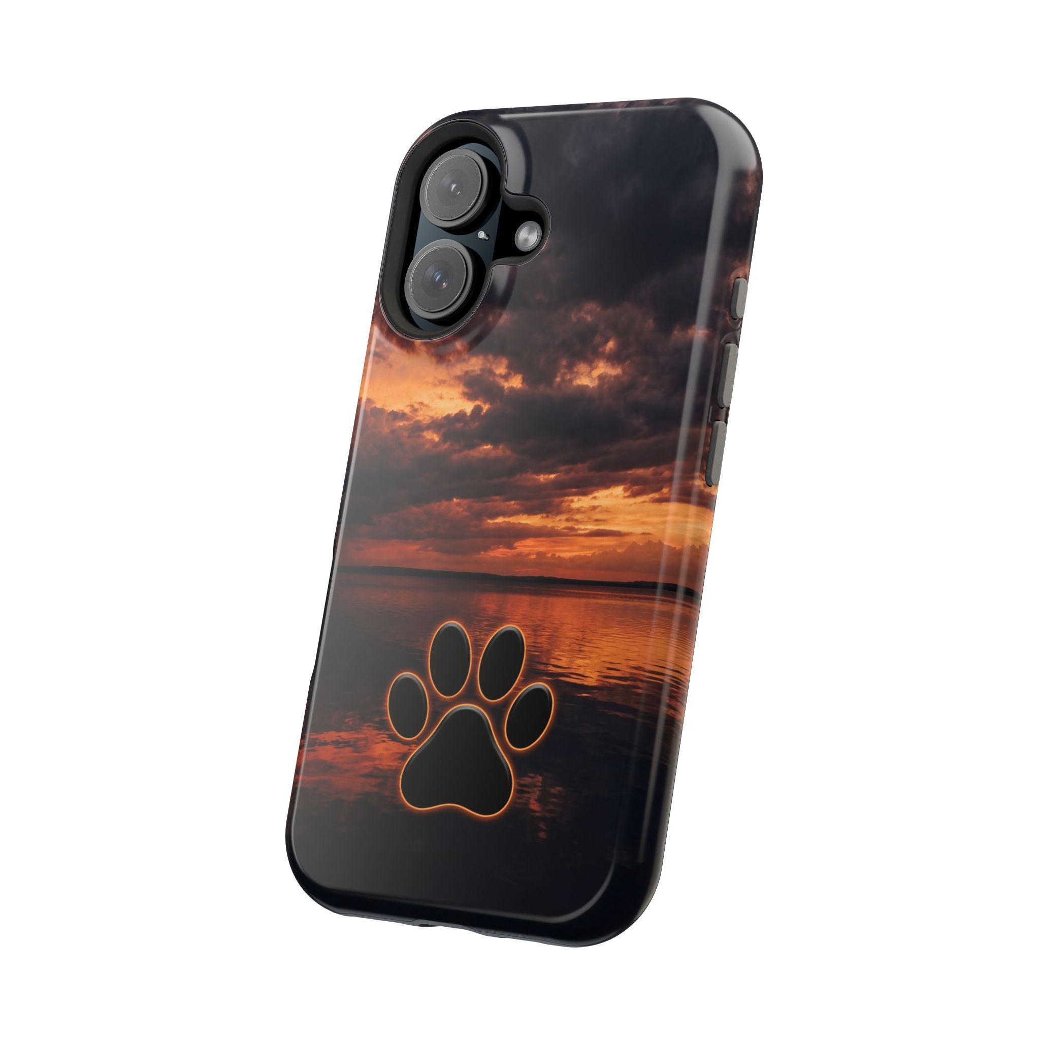 Paw Sunset Magnetic Impact-Resistant Phone Case for iPhone and Samsung Galaxy series