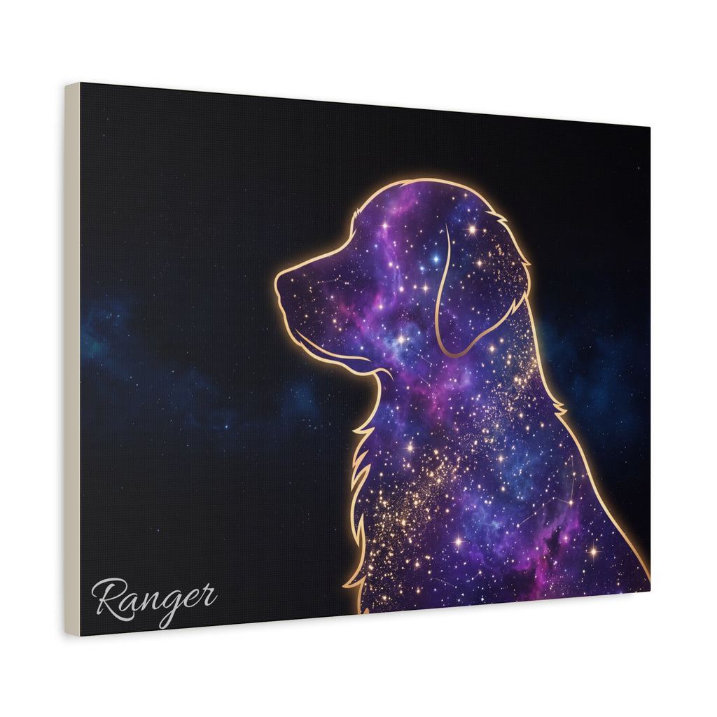 Golden Retriever Personalized Canvas | Galaxy Silhouette Wall Art