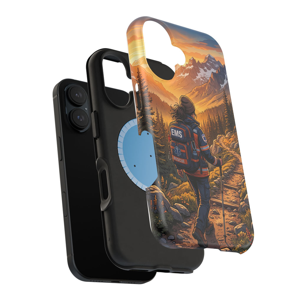 Paramedic/EMT Mountain Phone Case — Magnetic Wireless Charging Cover