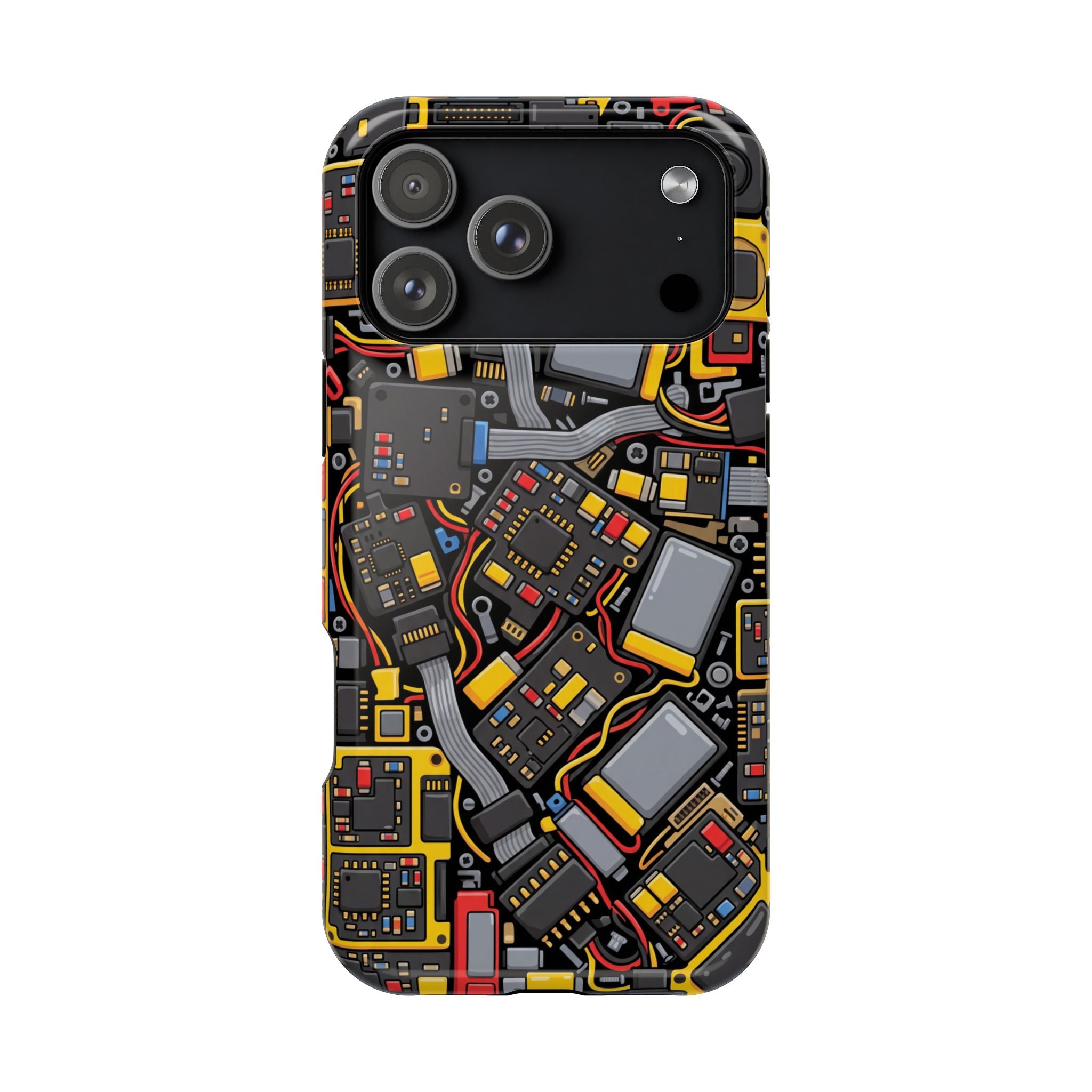 Voltage Board Phone Case — Yellow Circuit Wireless Charging Cover