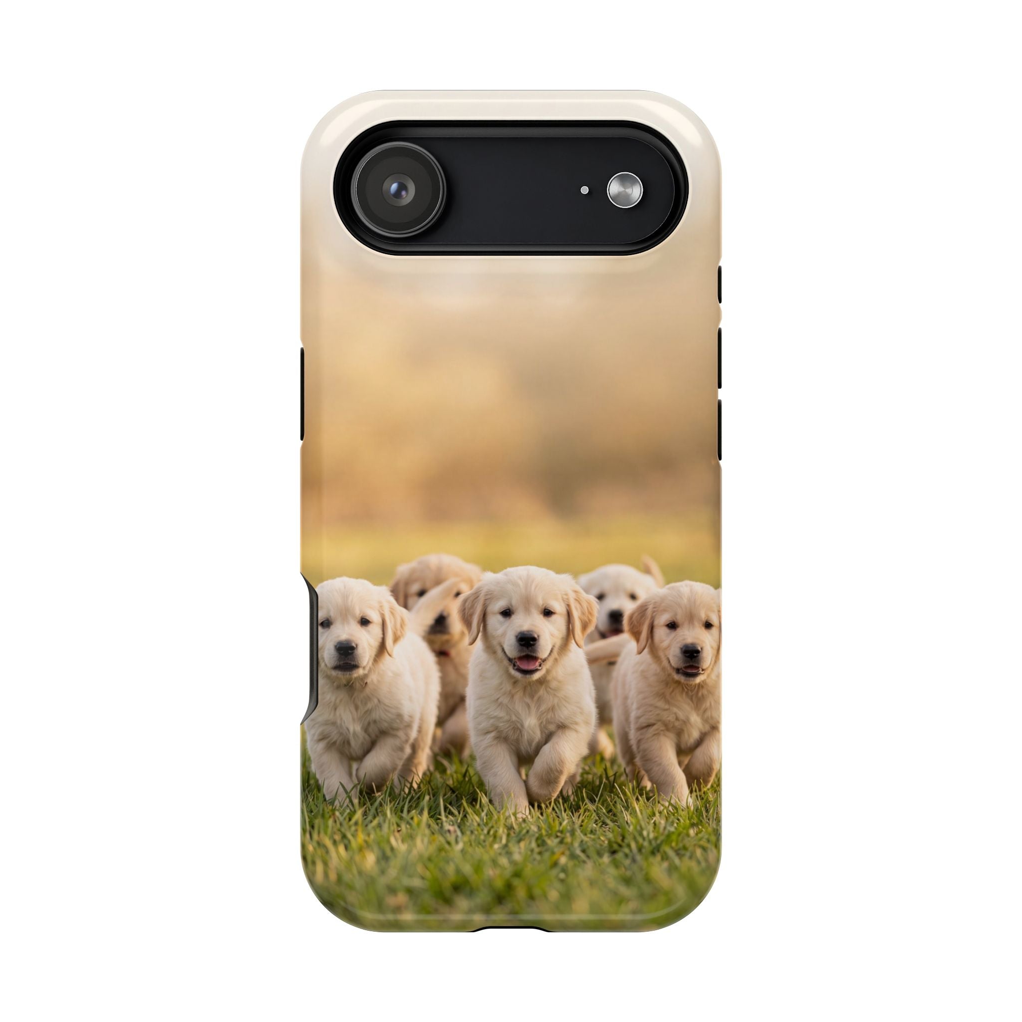 Golden Retriever Puppies Phone Case — Impact-Resistant Wireless Charging Cover