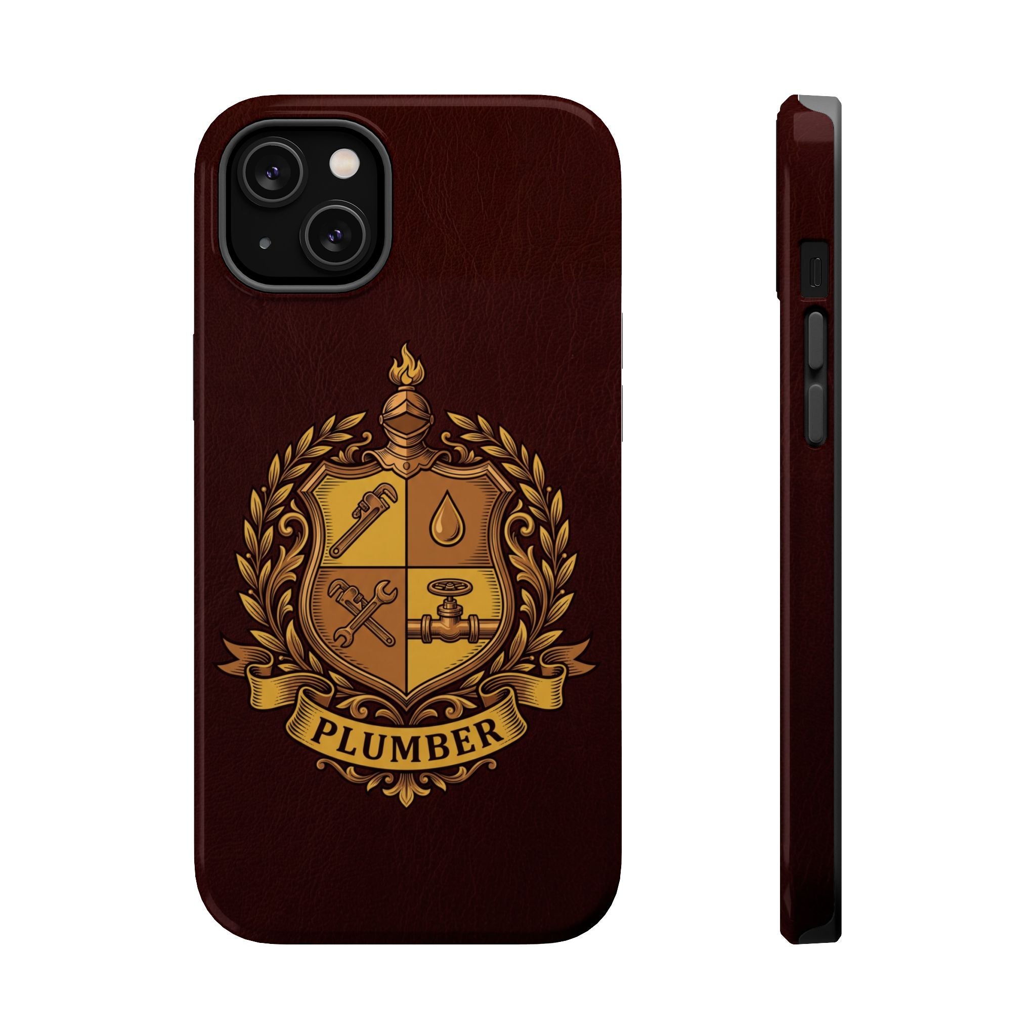 Plumber Crest Phone Case — Heraldic Shield Wireless Charging Cover