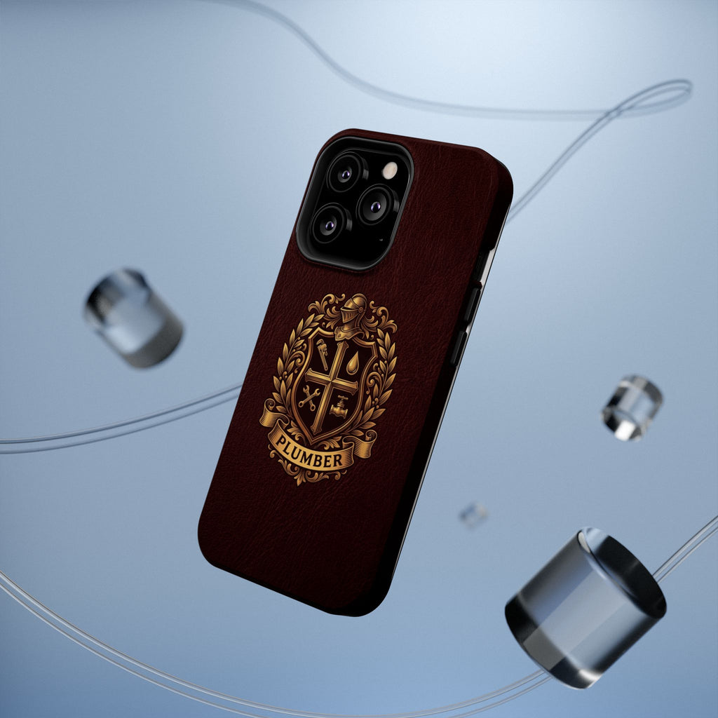 Plumber Crest Phone Case — Heraldic Shield Design Wireless Charging Cover