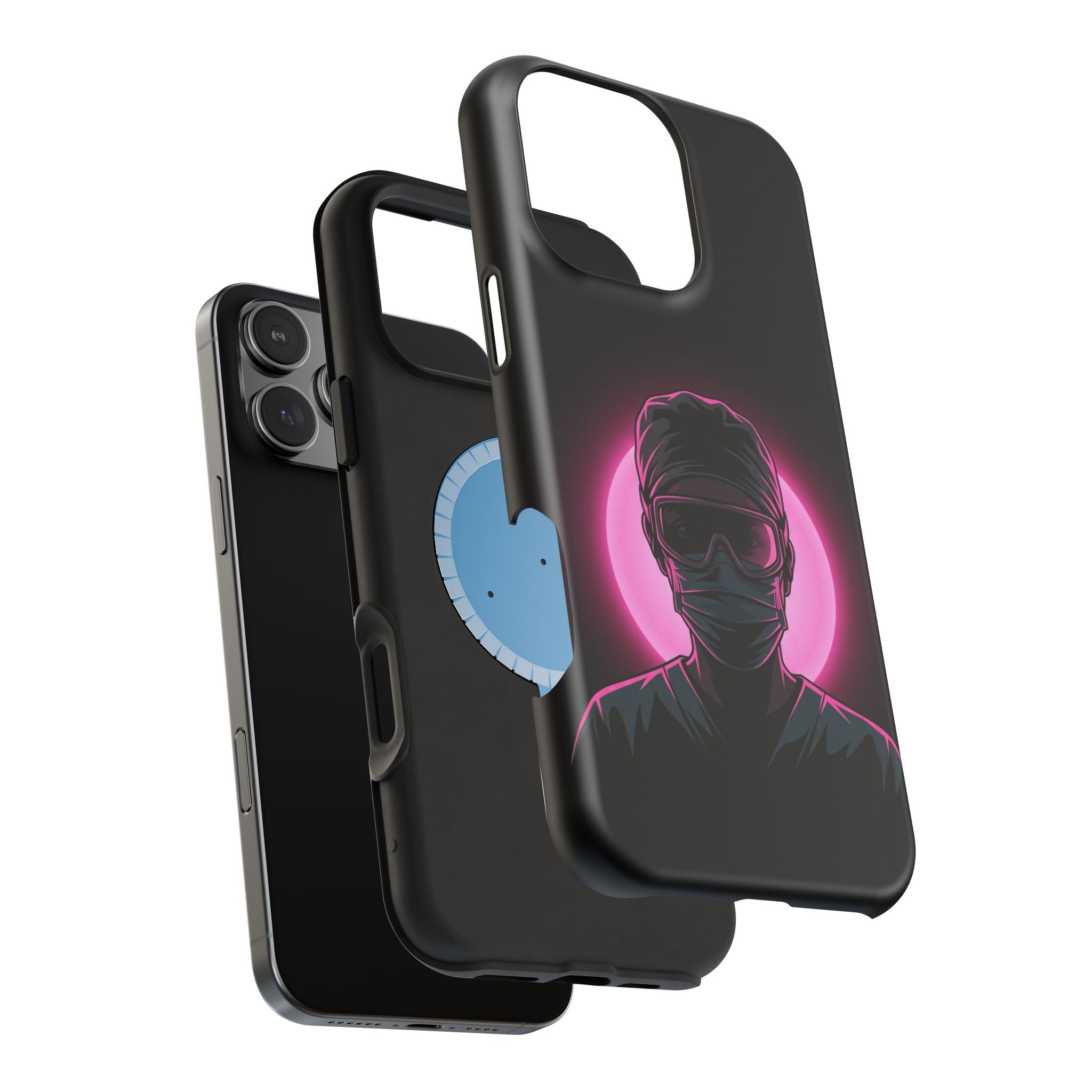 Nurse Portrait Phone Case — Navy Wireless Charging Cover