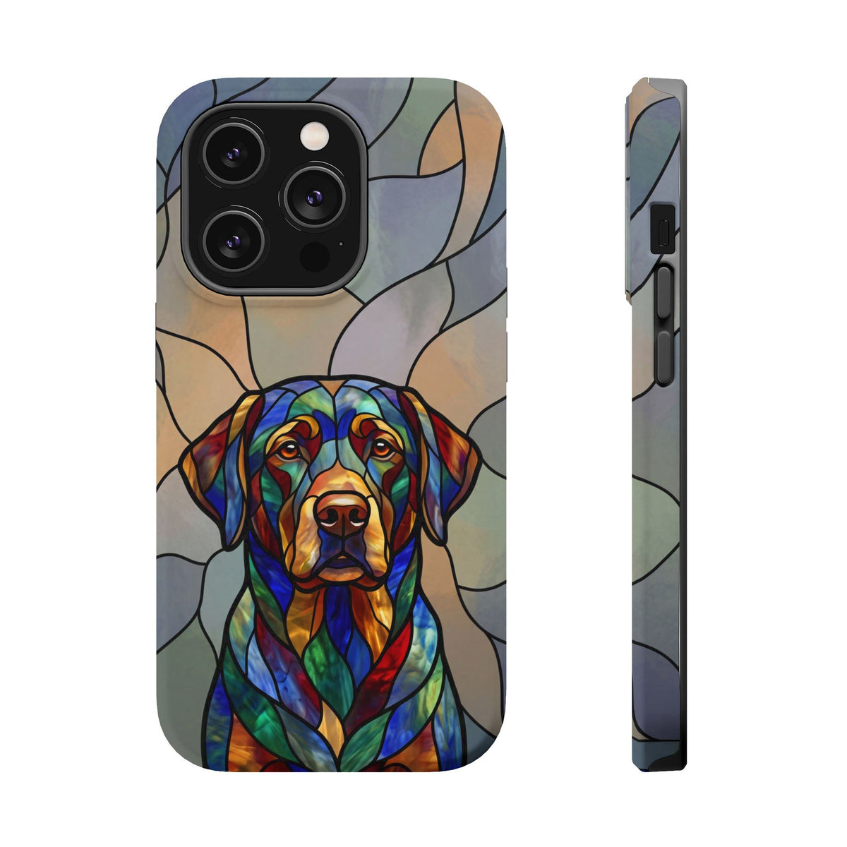 Stained Glass Labrador Phone Case — Tough Magnetic Case with Wireless Charging