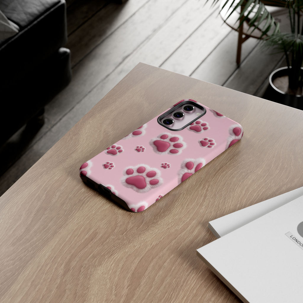 iphone & Samsung - Pink Paws Tough Phone Case — Cute Protective iPhone Cover