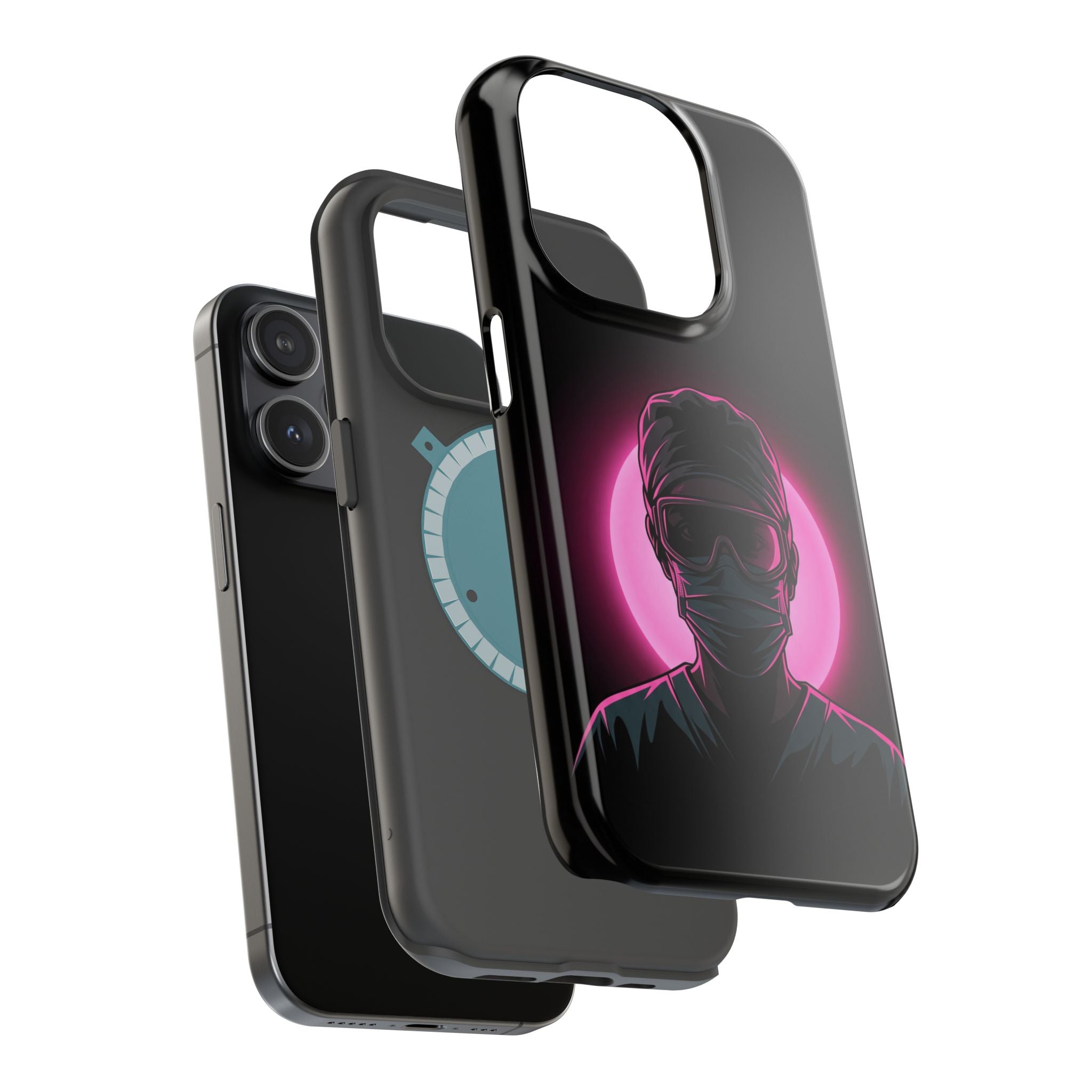 Nurse Portrait Phone Case — Navy Wireless Charging Cover