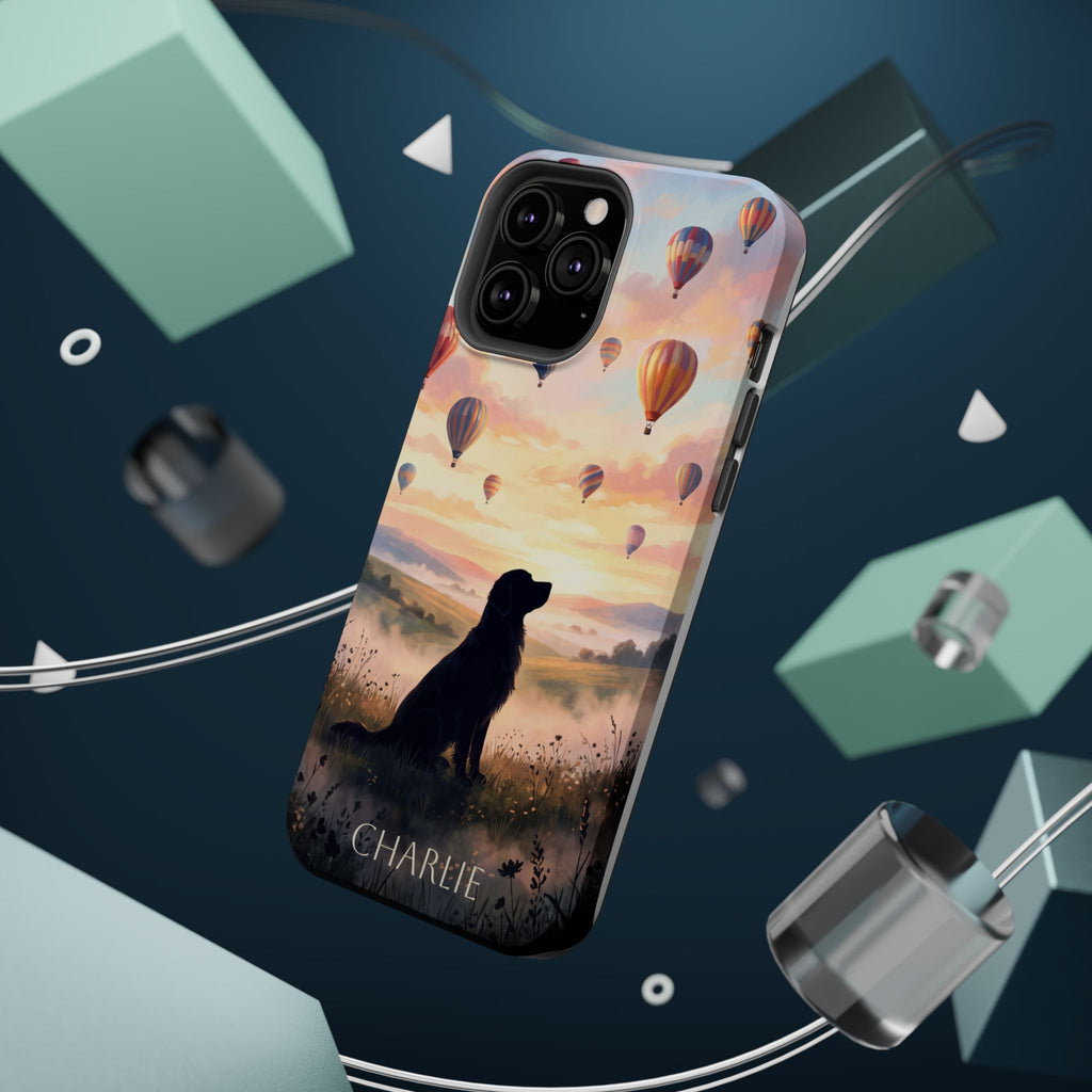 Personalized Golden Retriever Hot Air Balloon Phone Case — Wireless Charging Cover