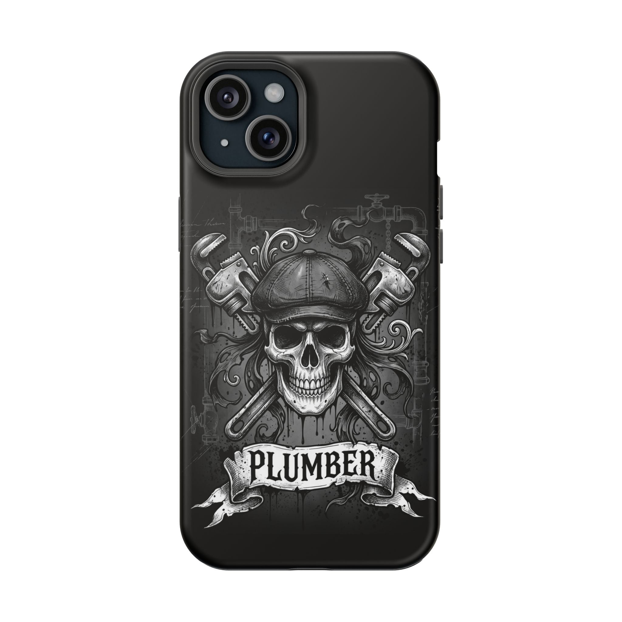 Skull & Wrenches Plumber Phone Case — Wireless Charging Cover