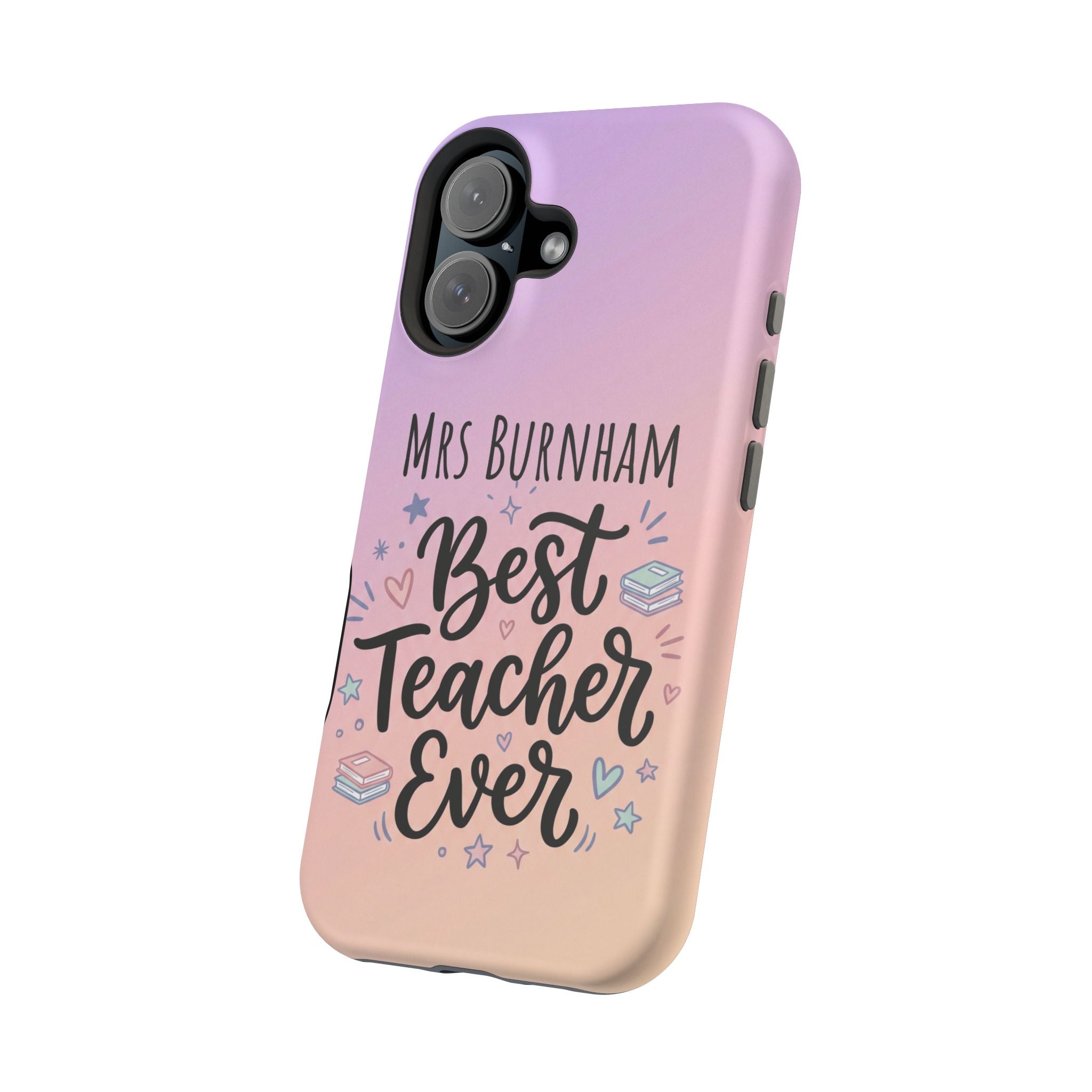 Best Teacher Ever Personalized Phone Case — Wireless Charging Cover