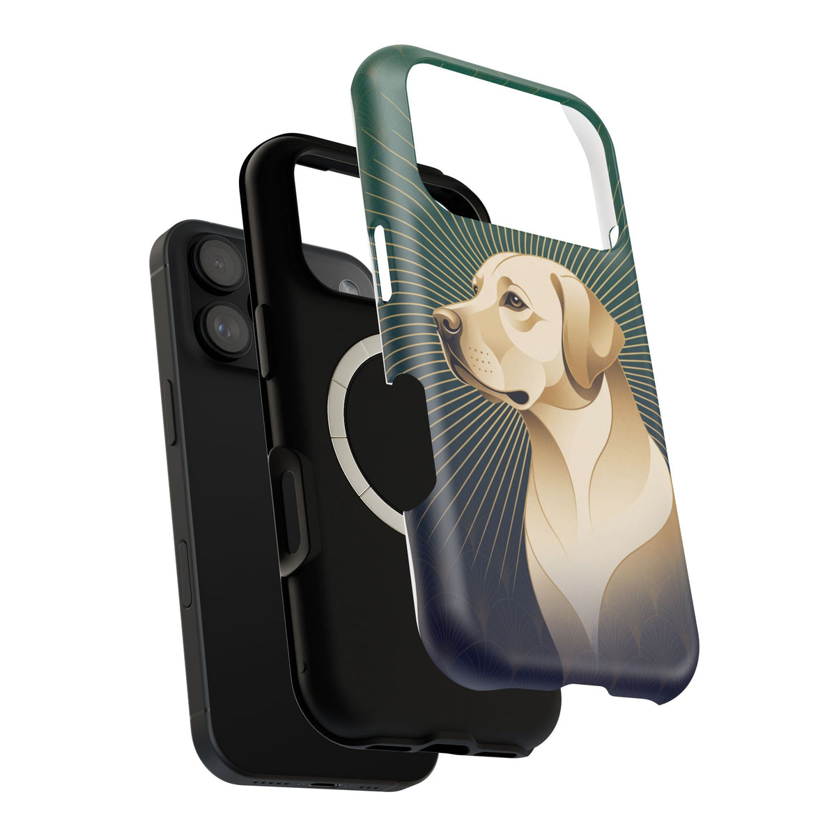 Art Deco Labrador Phone Case — Tough Magnetic Case with Wireless Charging