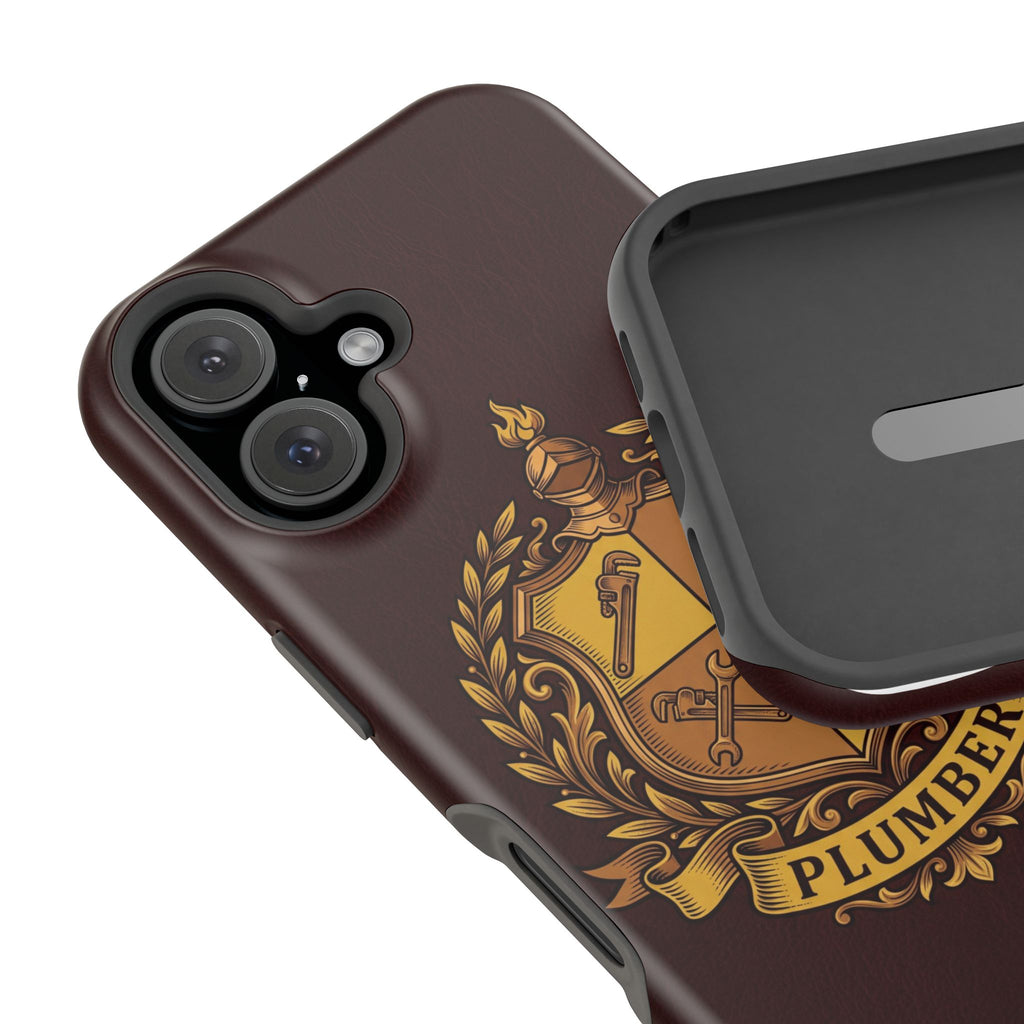 Plumber Crest Phone Case — Heraldic Shield Wireless Charging Cover
