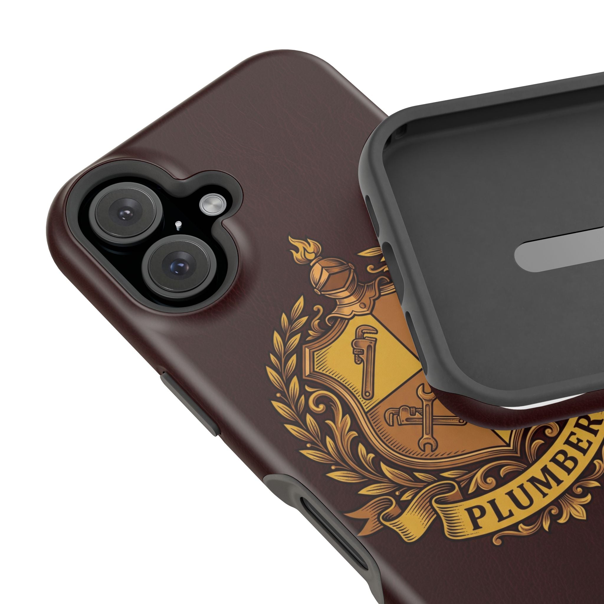 Plumber Crest Phone Case — Heraldic Shield Wireless Charging Cover