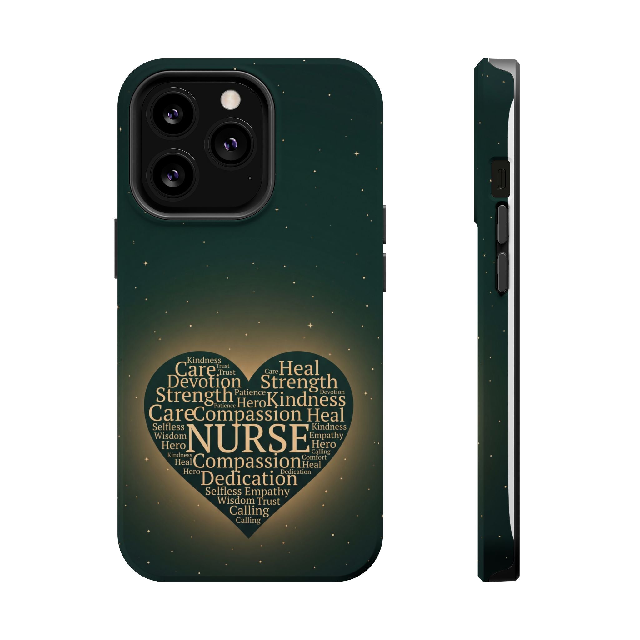 Nurse Heart Word and Art Phone Case — Impact-Resistant Wireless Charging Cover