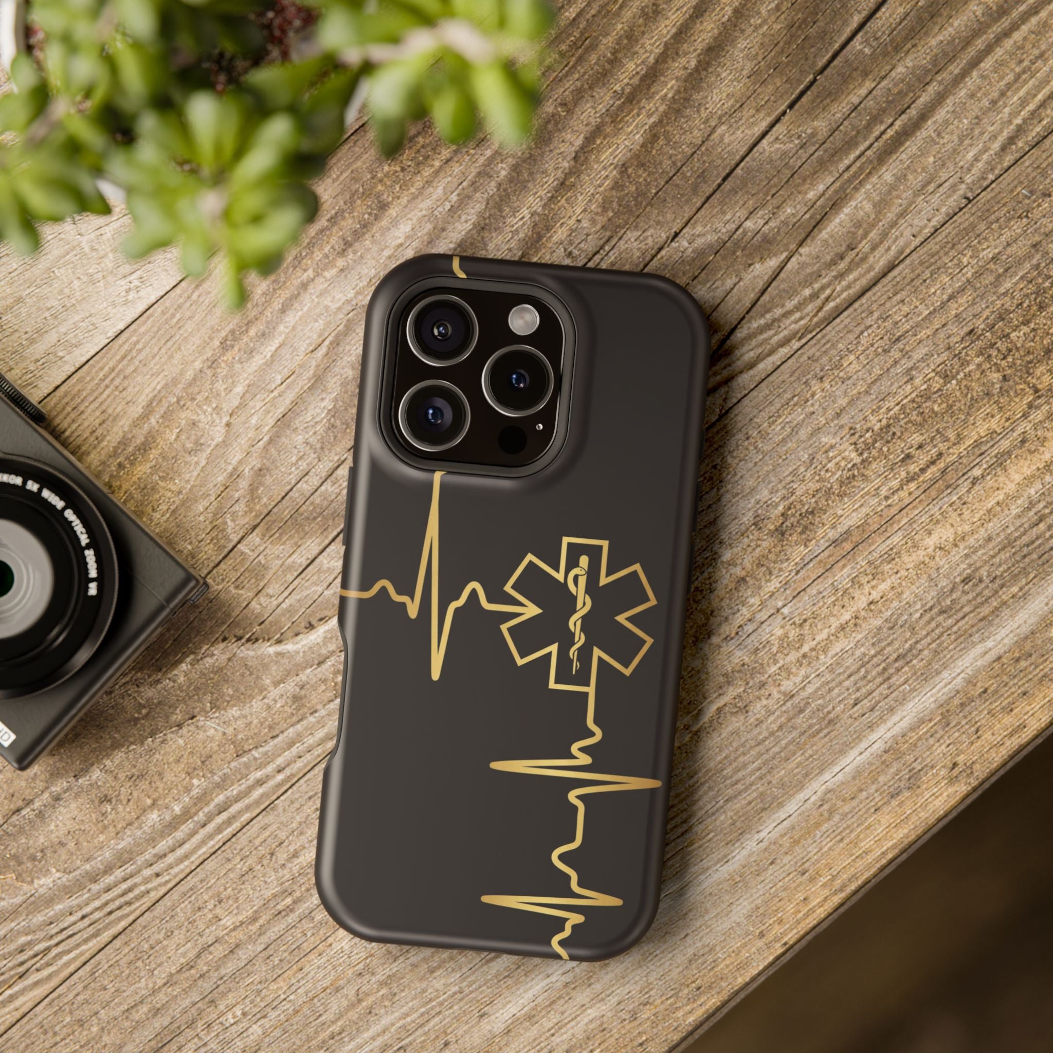 Paramedic/EMT Heartbeat Line Phone Case — Magnetic Wireless Charging Cover