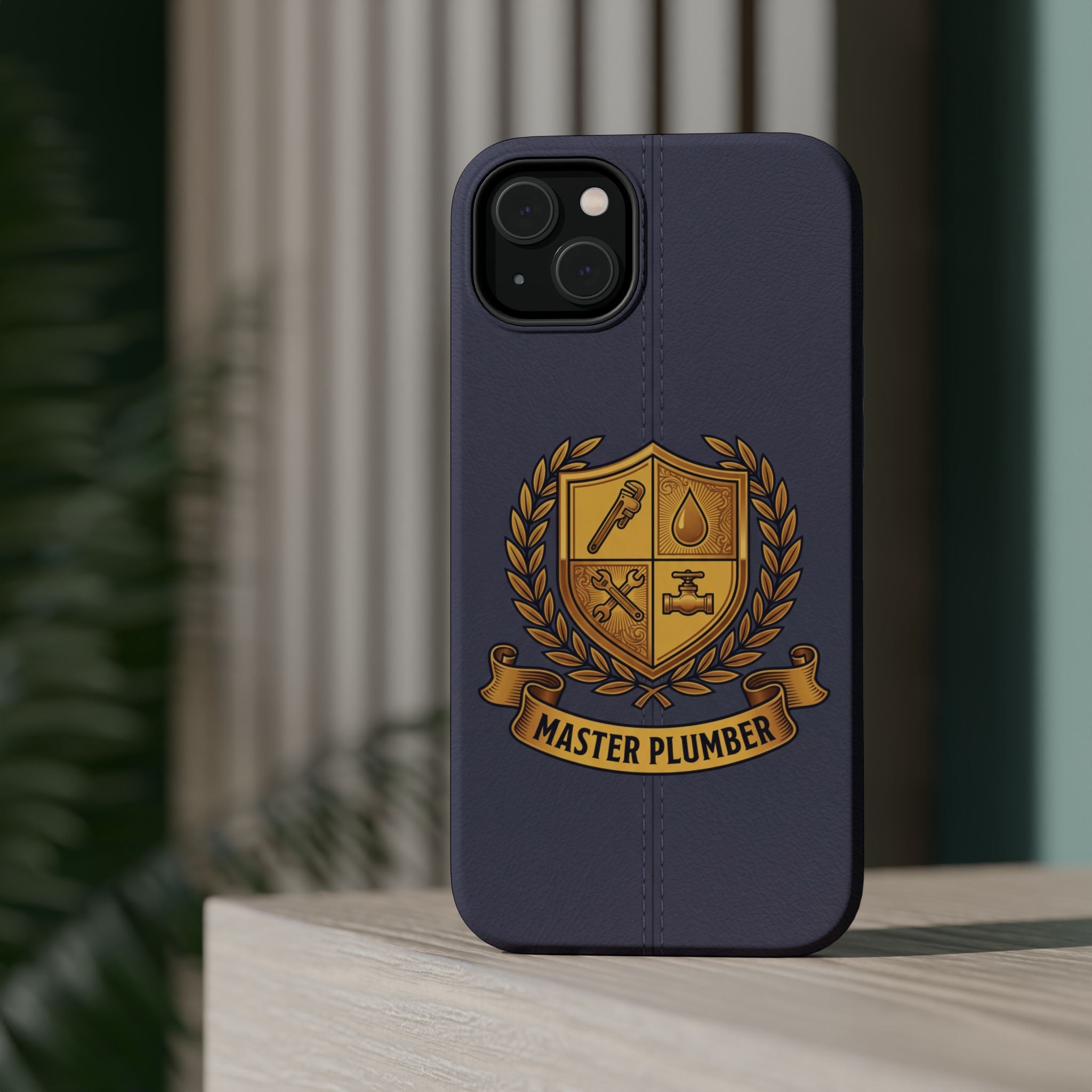Master Plumber Crest Phone Case — Heraldic Shield Wireless Charging Cover