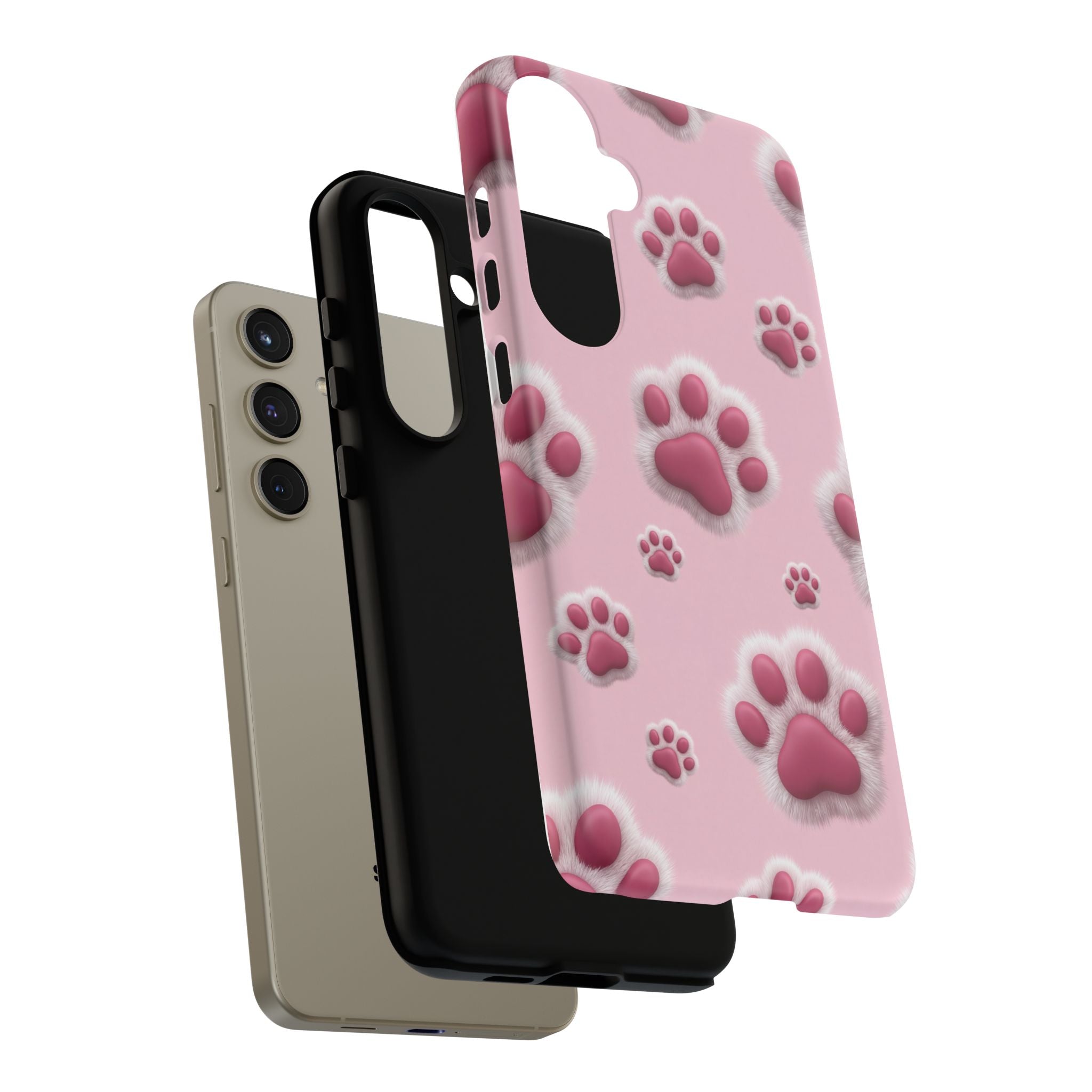iphone & Samsung - Pink Paws Tough Phone Case — Cute Protective iPhone Cover