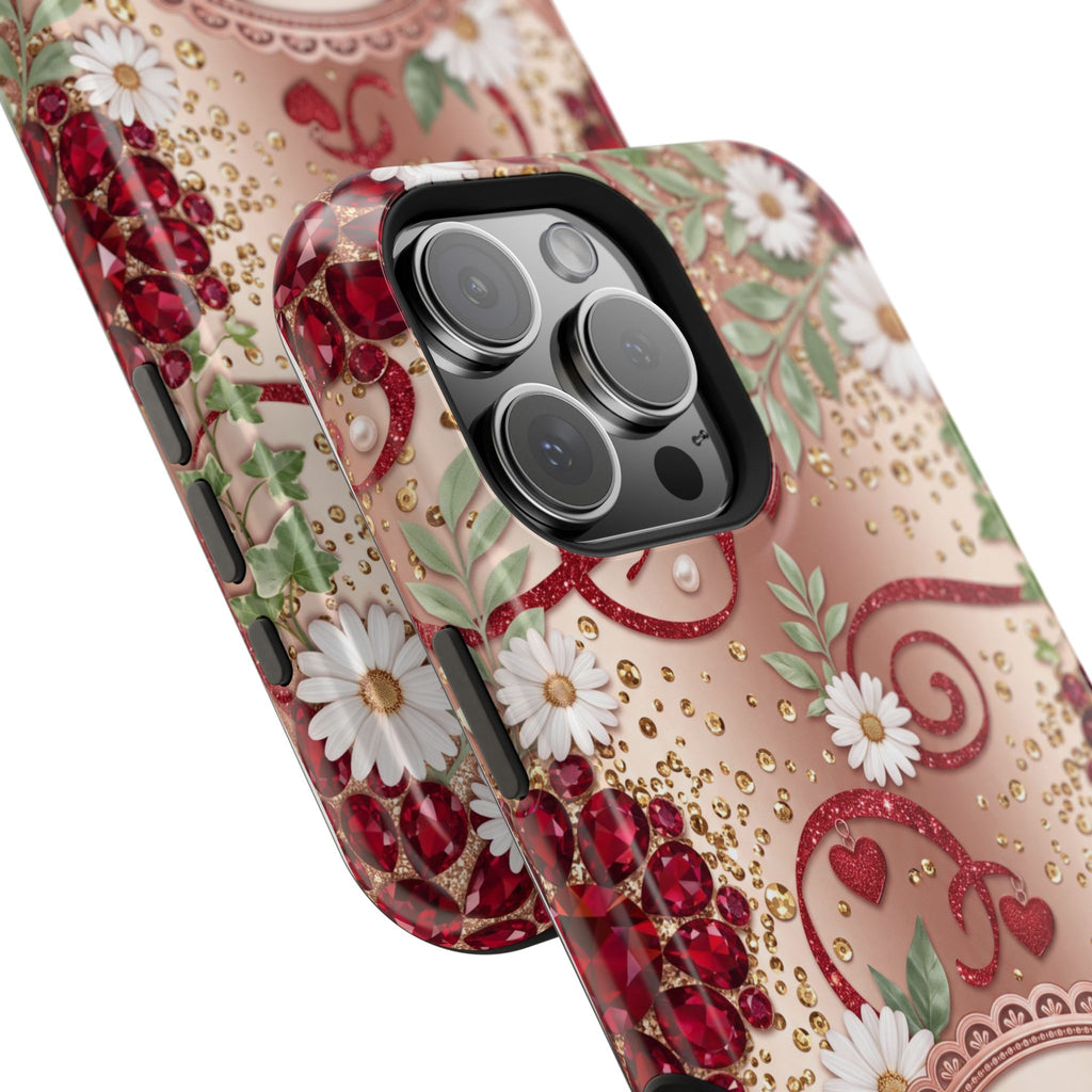 Personalized Vintage Floral Teacher Phone Case — Wireless Charging Cover