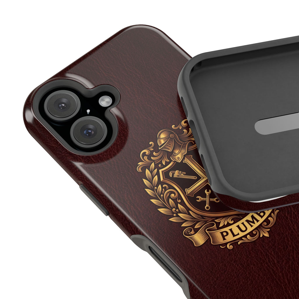 Plumber Crest Phone Case — Heraldic Shield Design Wireless Charging Cover