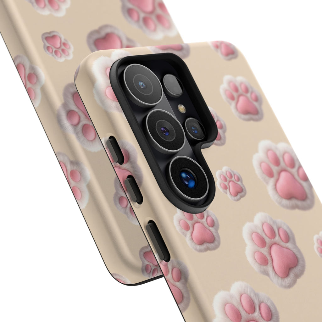 Golden Retriever Paw Print Phone Case | Cute Pink Paw Pattern for Dog Lovers | iPhone & Samsung