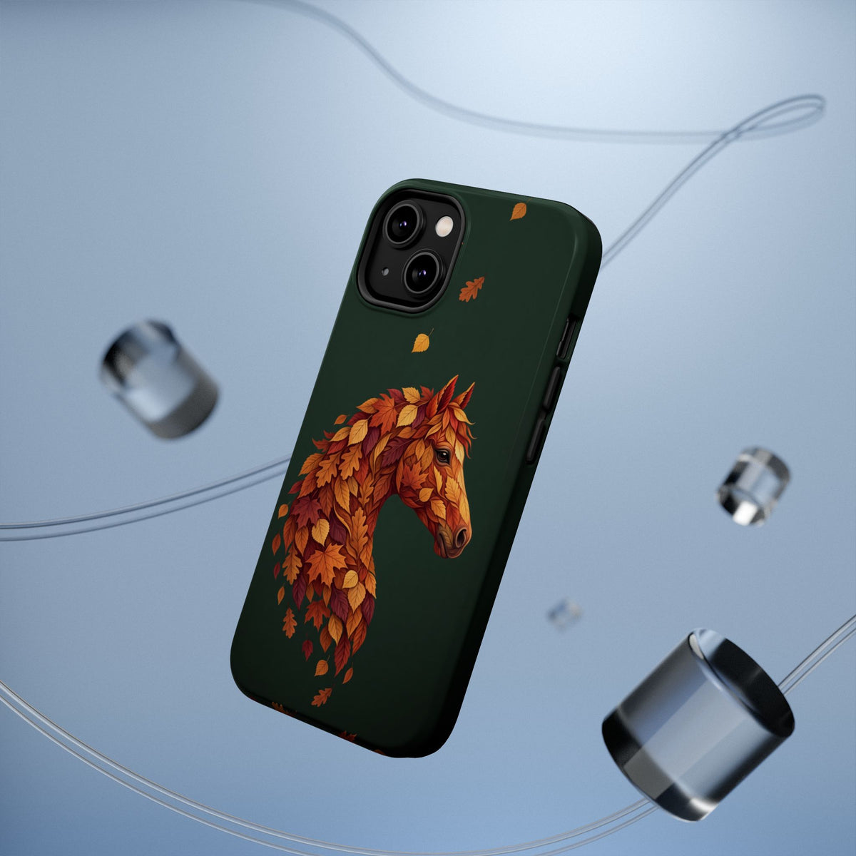 Autumn Leaves Horse Phone Case — Tough Magnetic Case with Wireless Charging