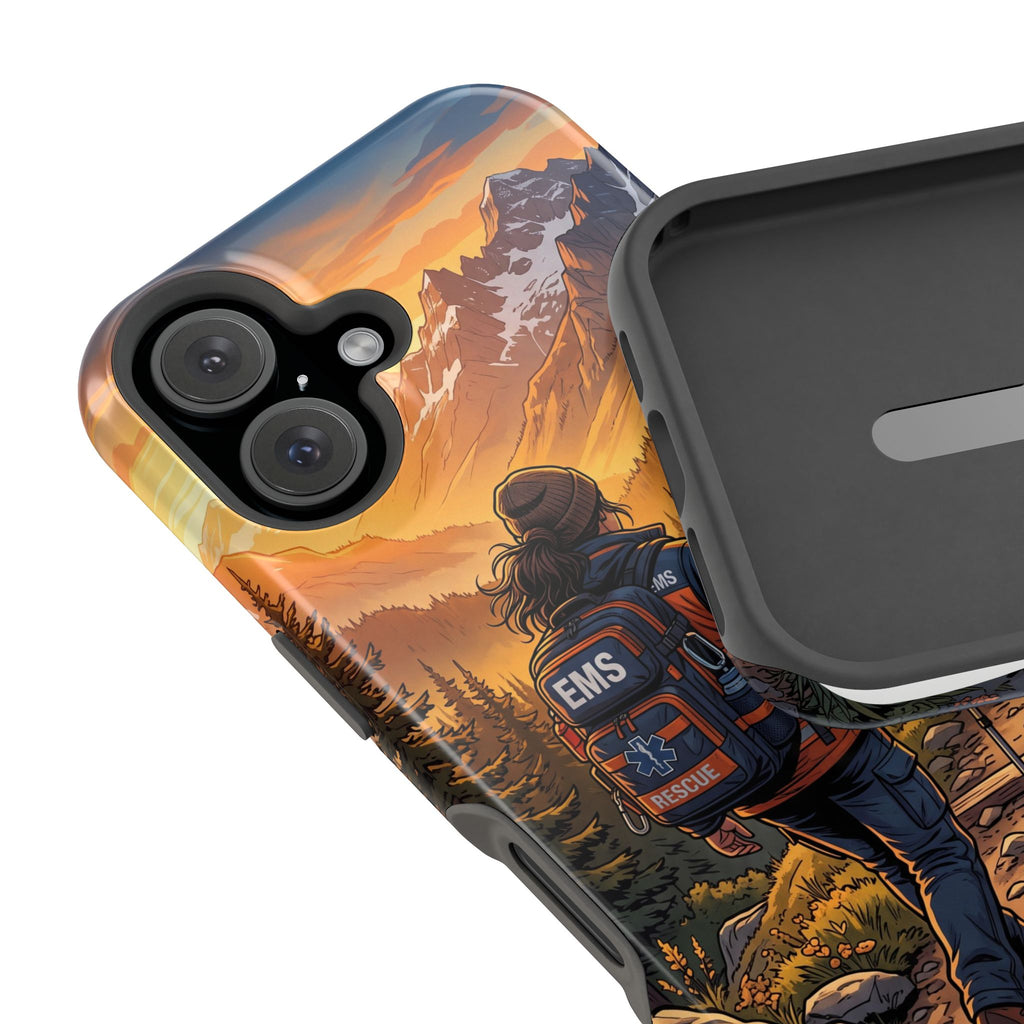 Paramedic/EMT Mountain Phone Case — Magnetic Wireless Charging Cover