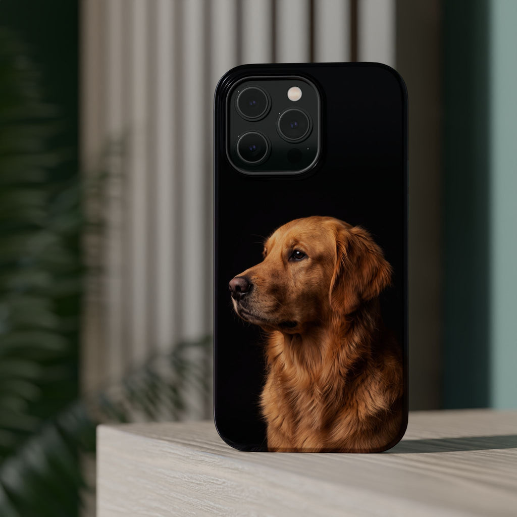 Golden Retriever Portrait Phone Case — Impact-Resistant Wireless Charging Cover