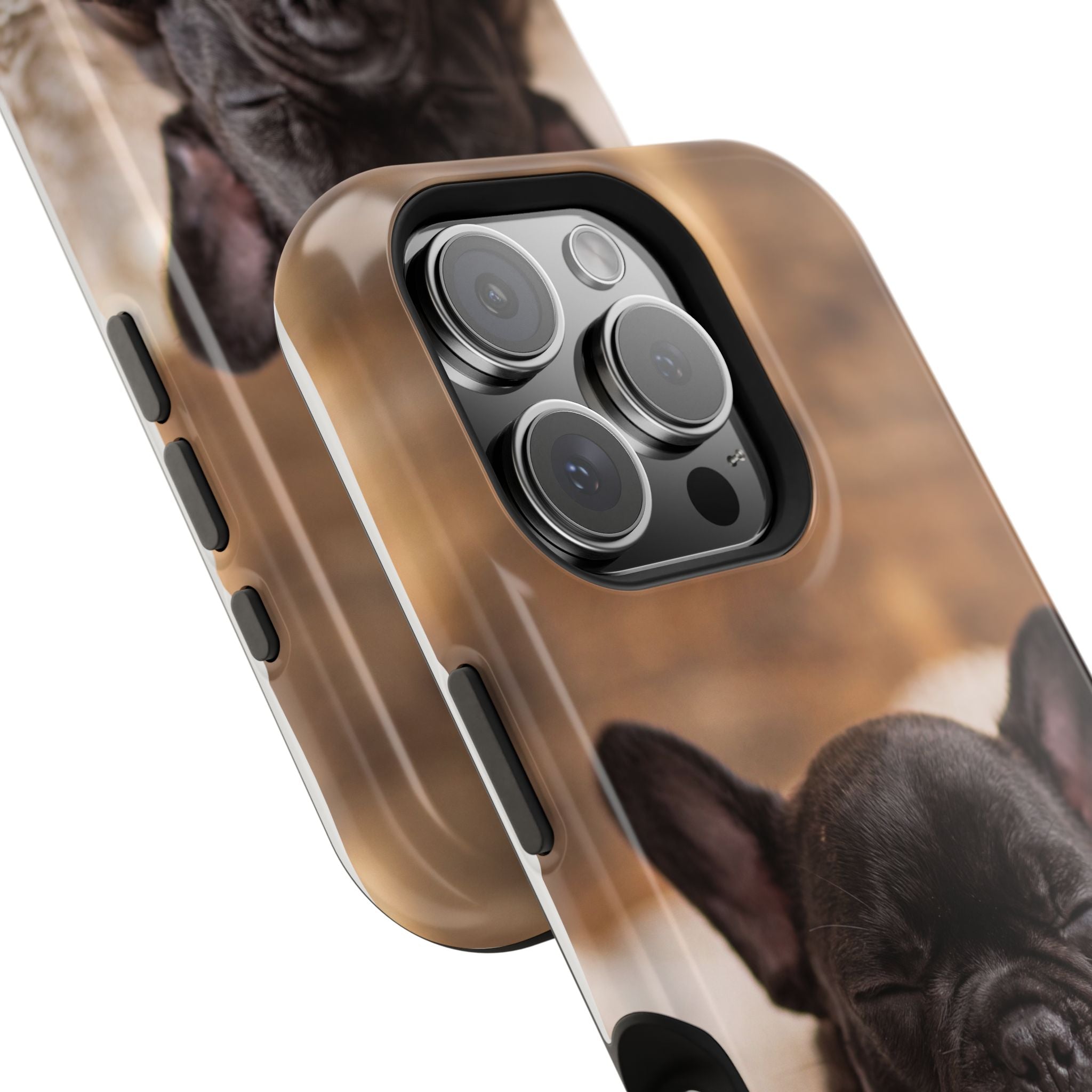 Sleepy French Bulldog Phone Case — Impact-Resistant Wireless Charging Cover