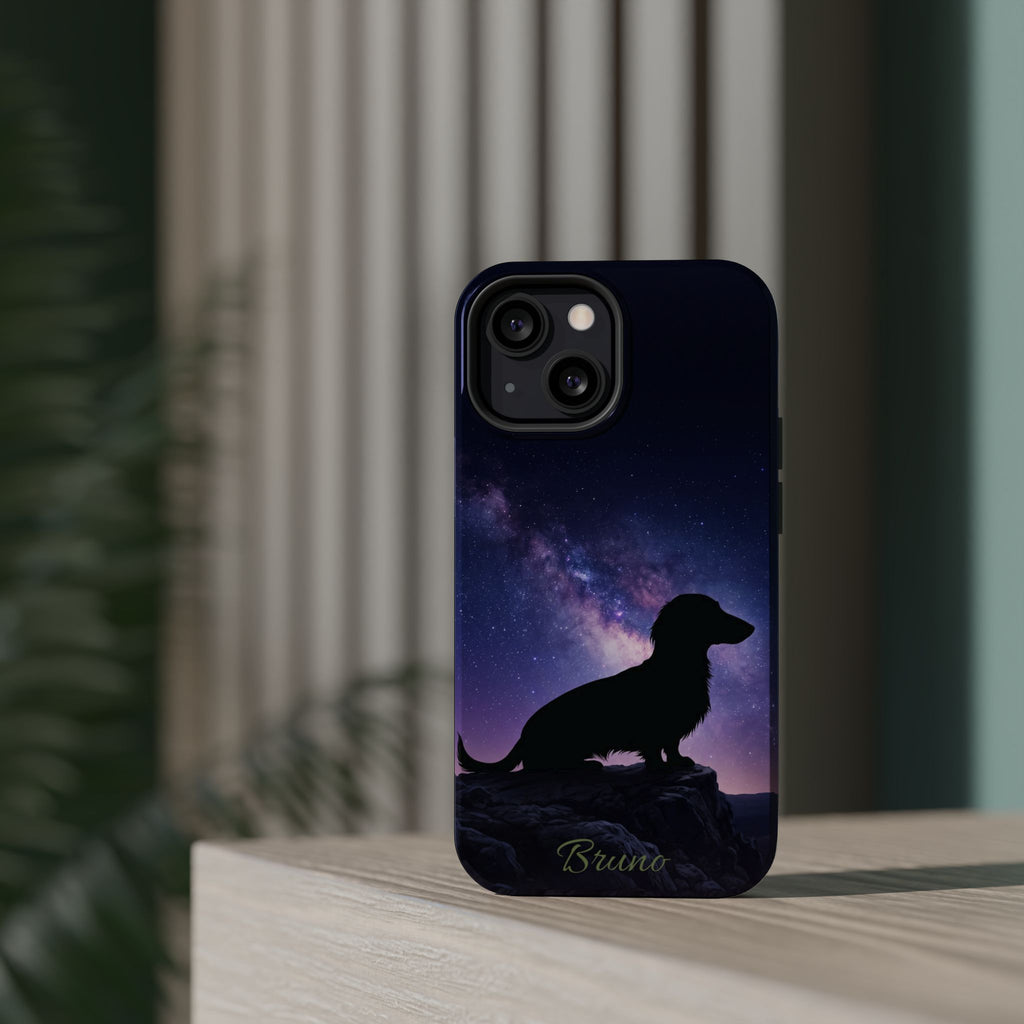 Personalized Dachshund Starry Night Phone Case — Wireless Charging Cover