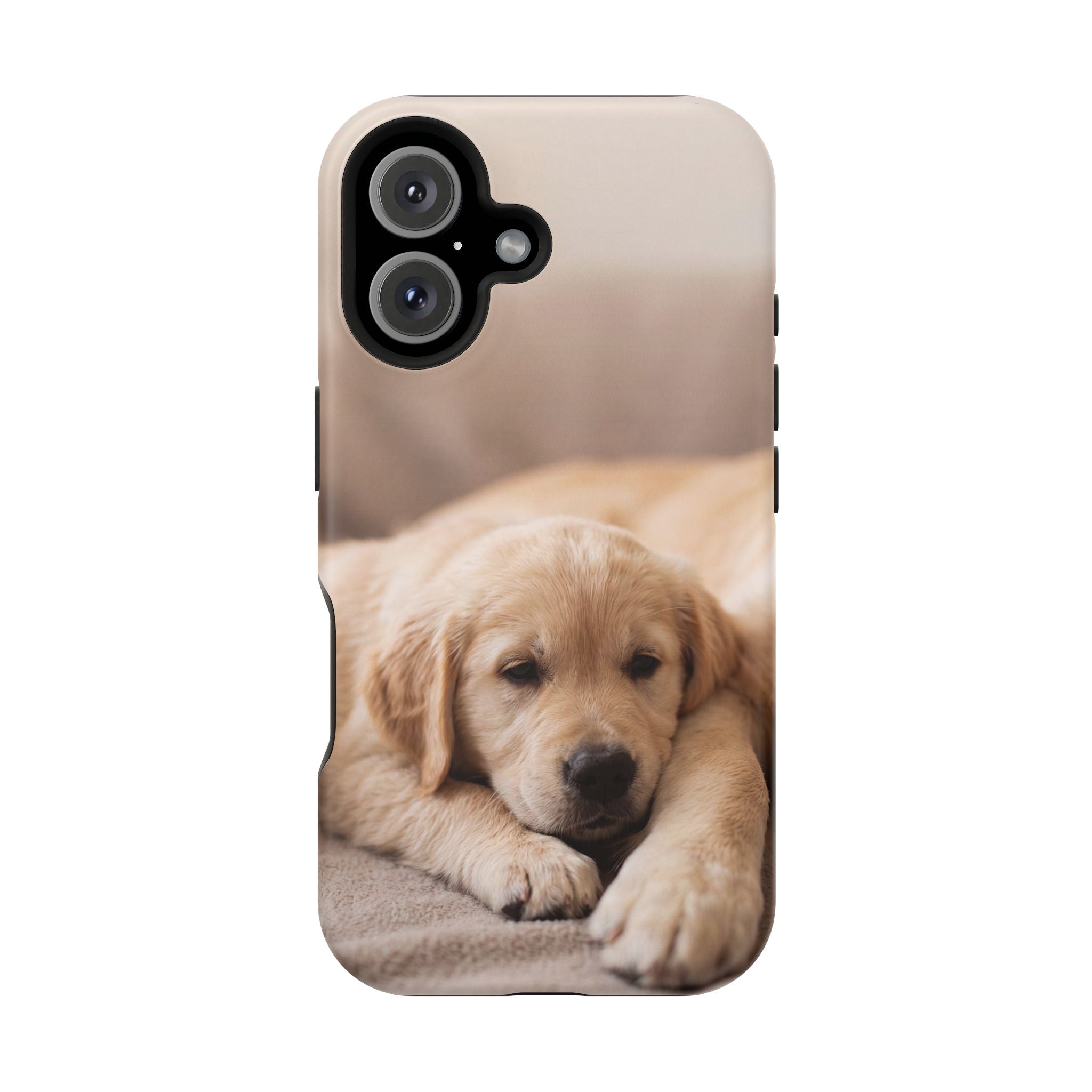 Golden Retriever Puppy Phone Case — Impact-Resistant Wireless Charging Cover
