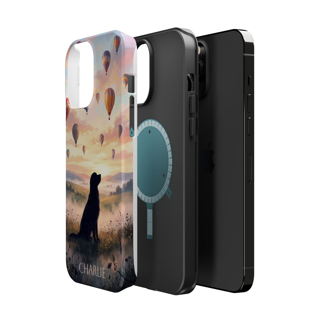Personalized Golden Retriever Hot Air Balloon Phone Case — Wireless Charging Cover