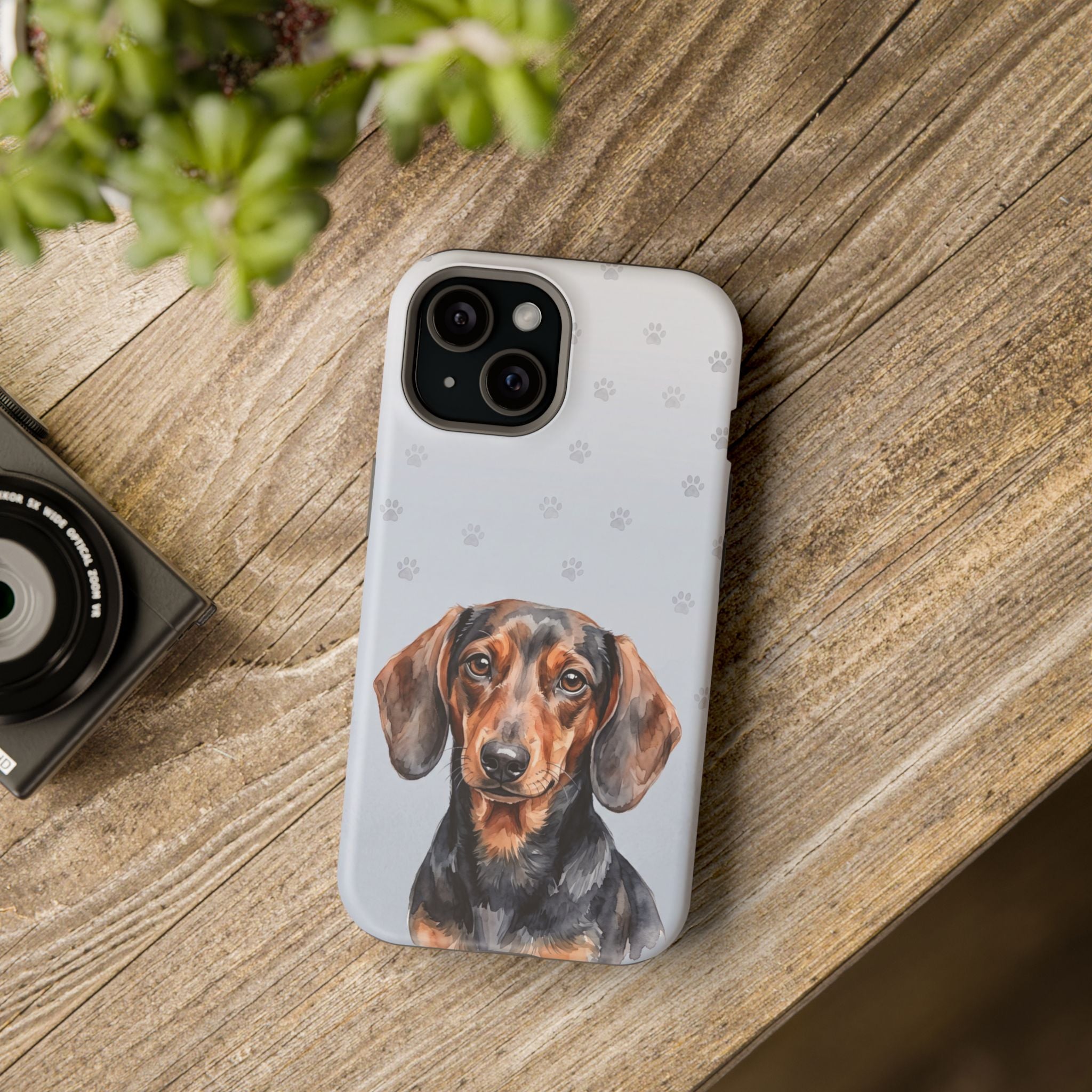 Dachshund Watercolor Portrait Phone Case | Elegant Sausage Dog Art Print | iPhone & Samsung