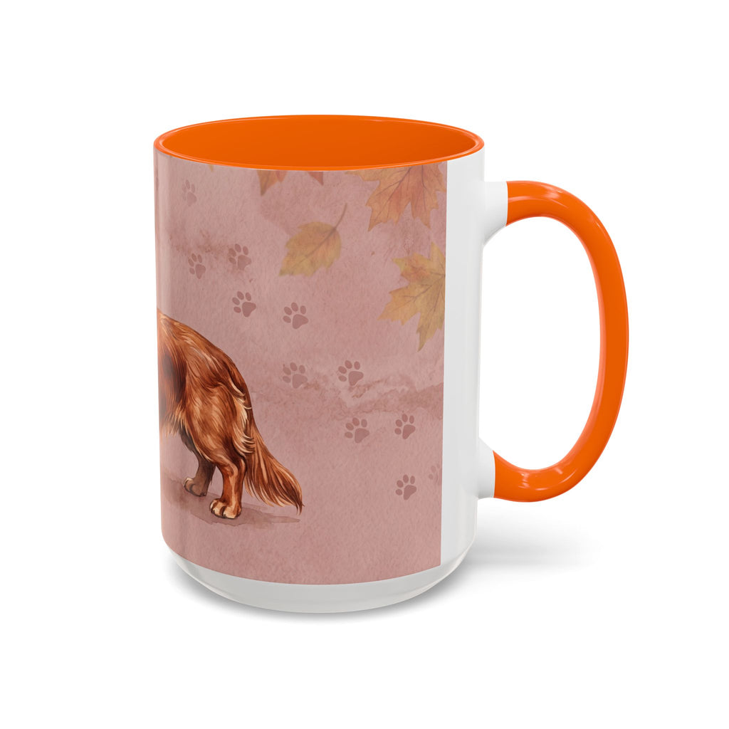 Dachshund Lover Mug | Long-Haired Wiener Dog with Plaid Bandana, Dusty Rose Watercolor Dog Gift