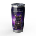 Personalized Frenchie Tumbler – Purple Galaxy Travel Mug, Custom Name Gift for Dog Dad