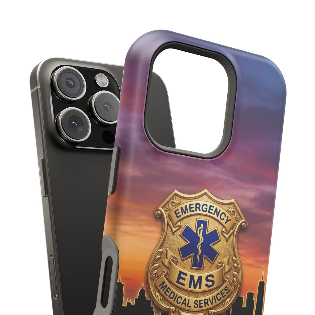 EMS Badge Sunset Skyline Phone Case — Magnetic Wireless Charging Cover