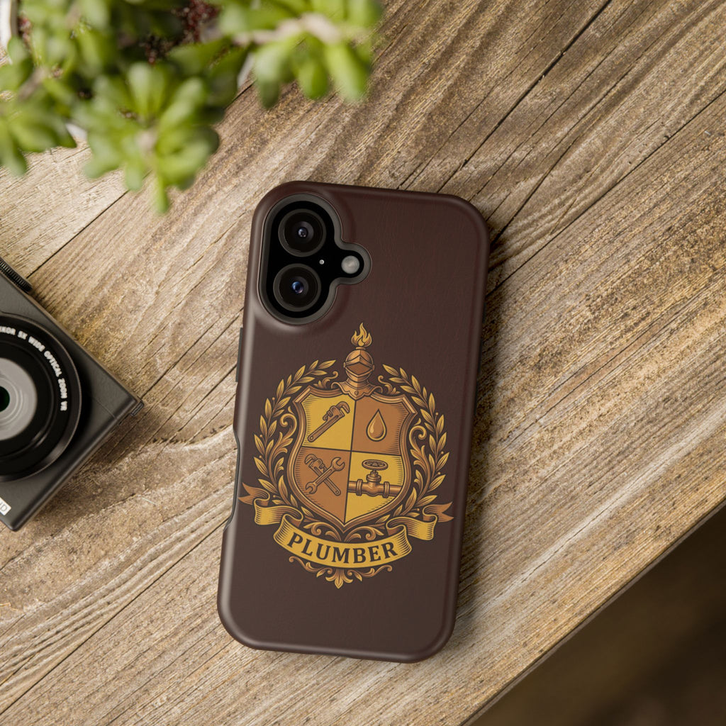 Plumber Crest Phone Case — Heraldic Shield Wireless Charging Cover