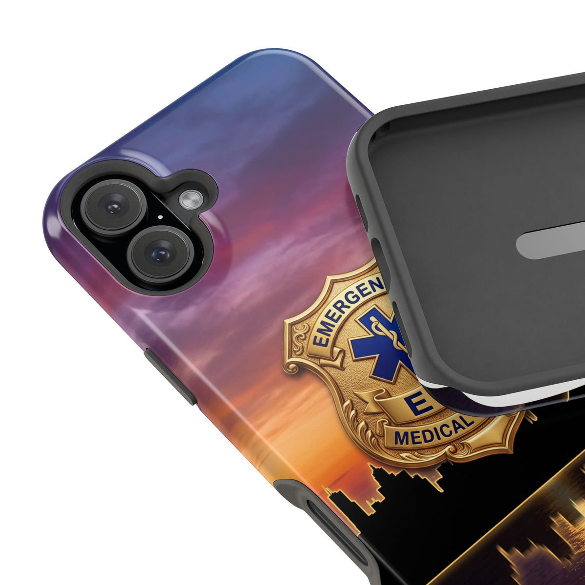 EMS Badge Sunset Skyline Phone Case — Magnetic Wireless Charging Cover