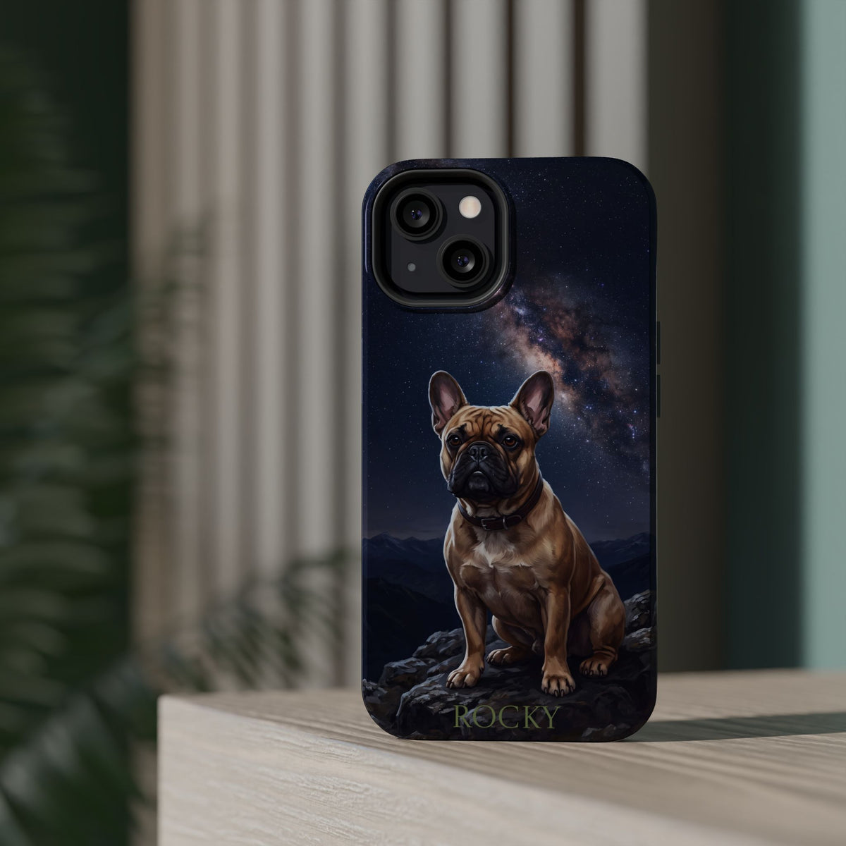 Personalized French Bulldog Starry Night Sky Phone Case — Wireless Charging Cover