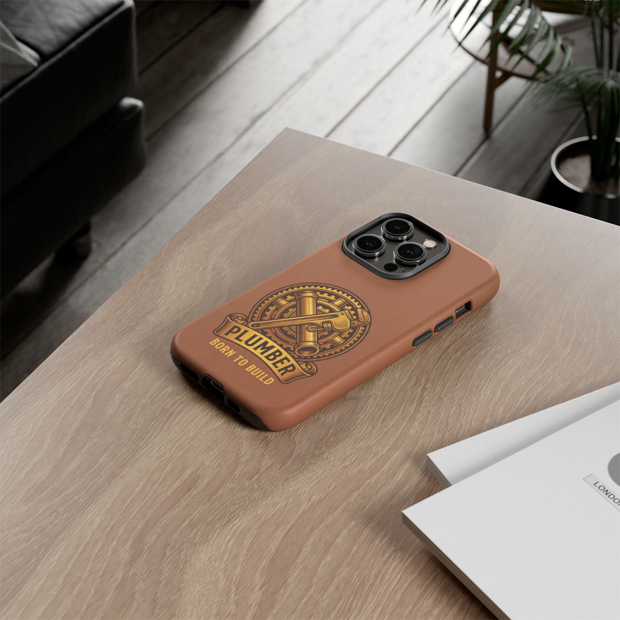 Plumber Born to Build Leather Phone Case - Samsung & iPhone Series
